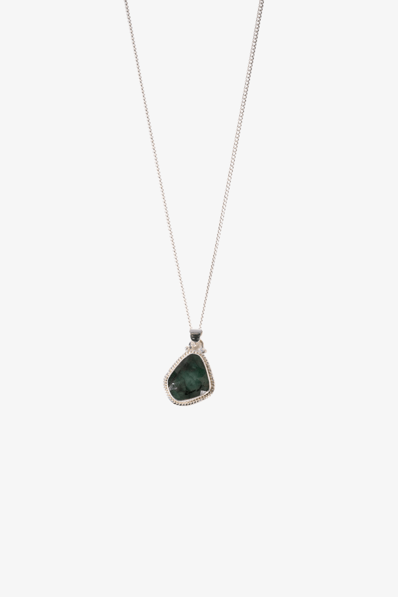 Emerald Sterling Silver Pendant - Eat.Read.Love.