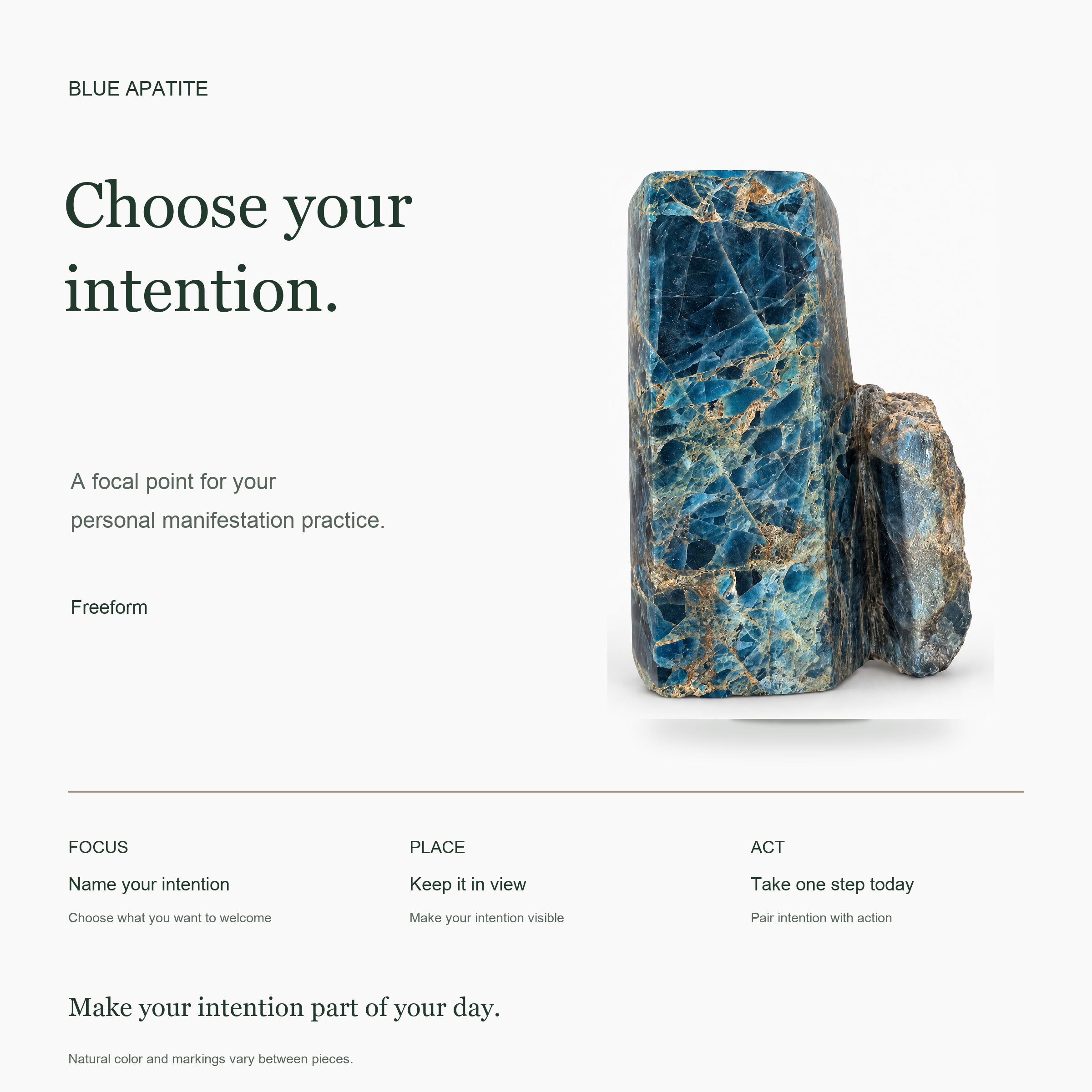 ERL Studio story — Blue Apatite Crystal Specimen · 04636596-0eed-4f6e-a90d-032329ec25b7