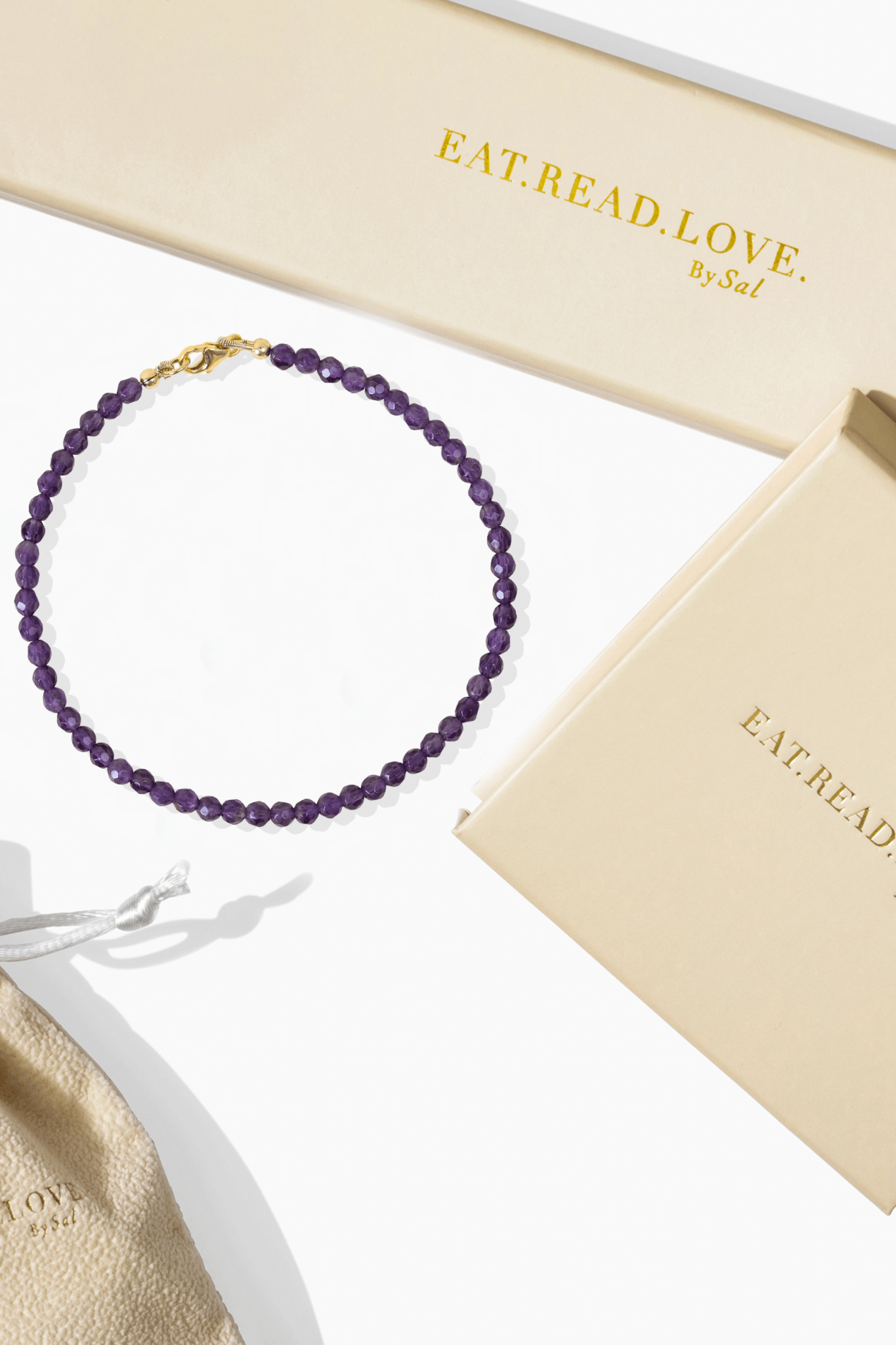 Facetted Amethyst Gold Vermeil Bracelet - Positive Energy - Eat.Read.Love.