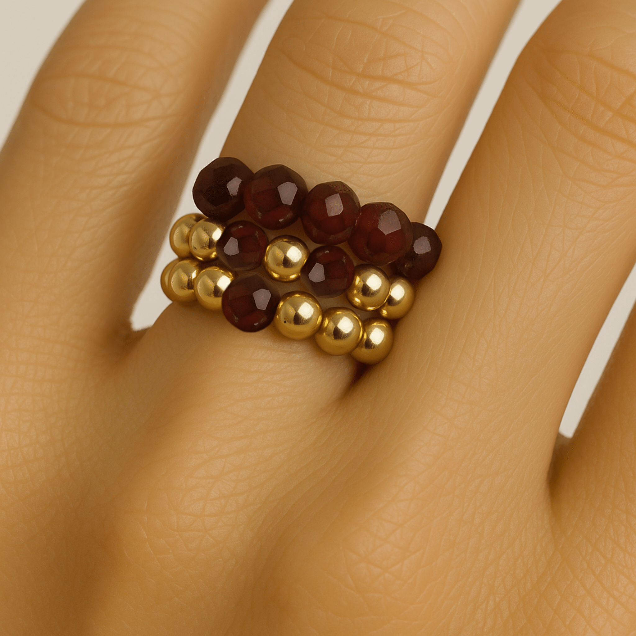 Garnet Ring of Fortune REAL Gold - Eat.Read.Love.