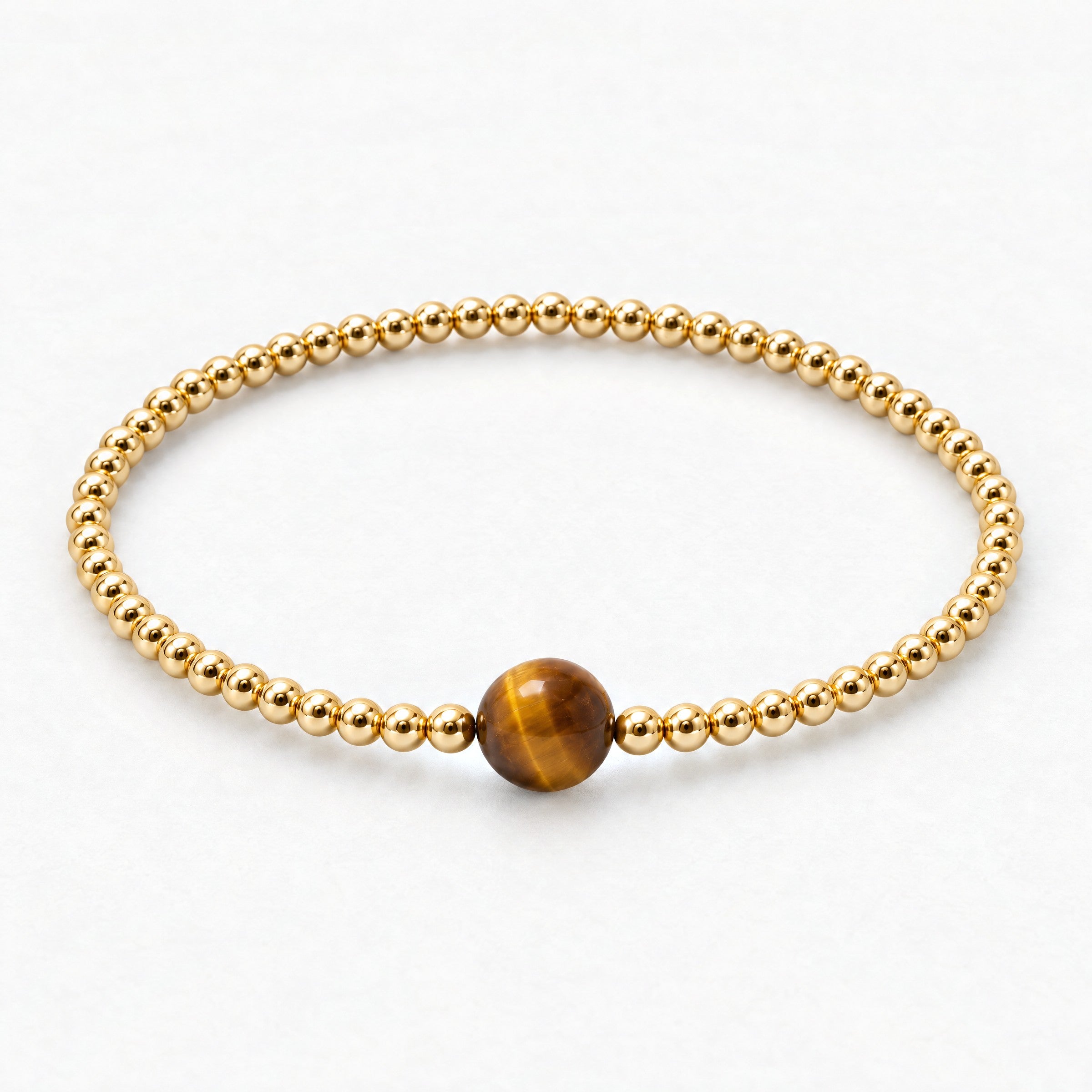 Gemini Golden Zodiac Tigers Eye 2026 Bracelet REAL Gold