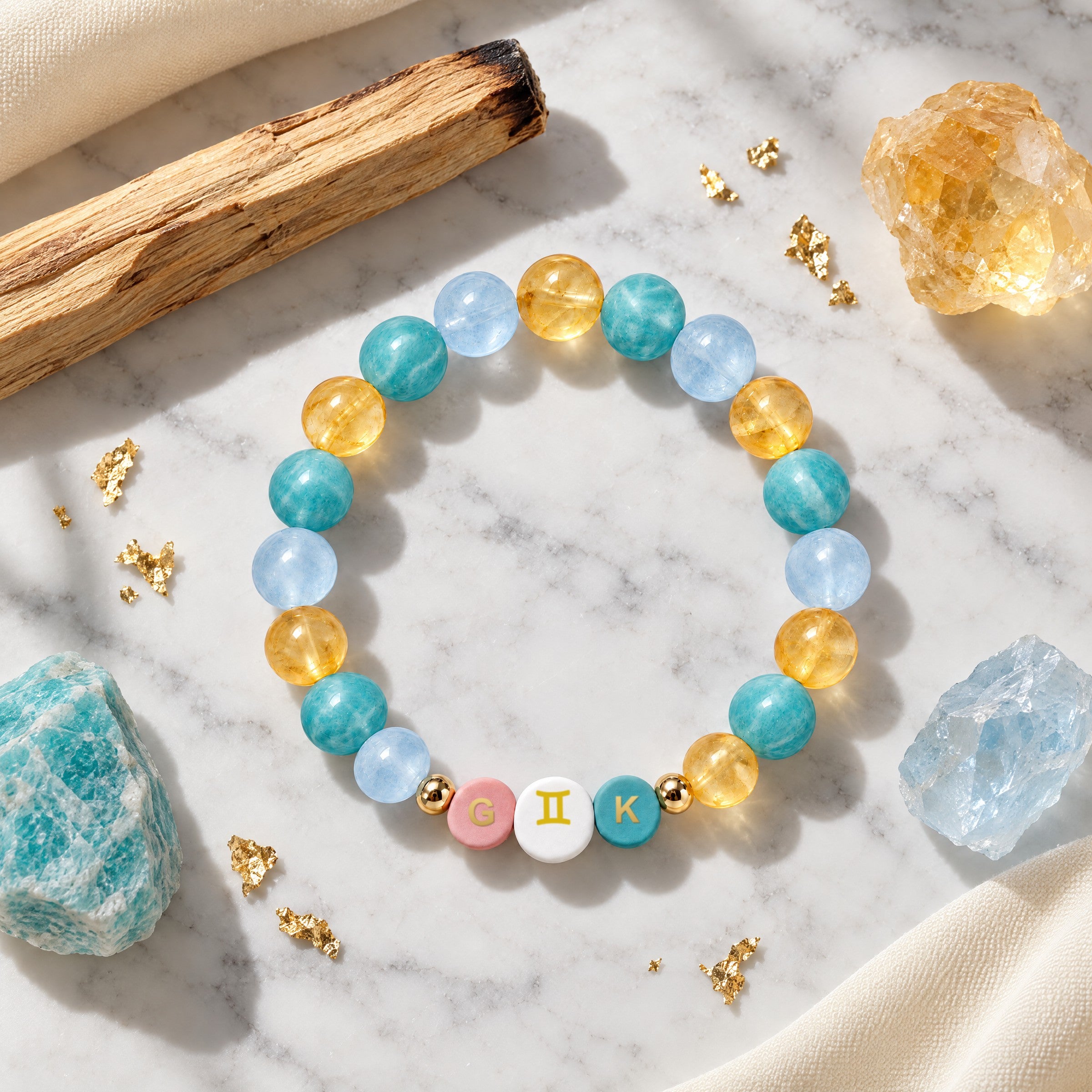 Gemini Initial Charm Bracelet