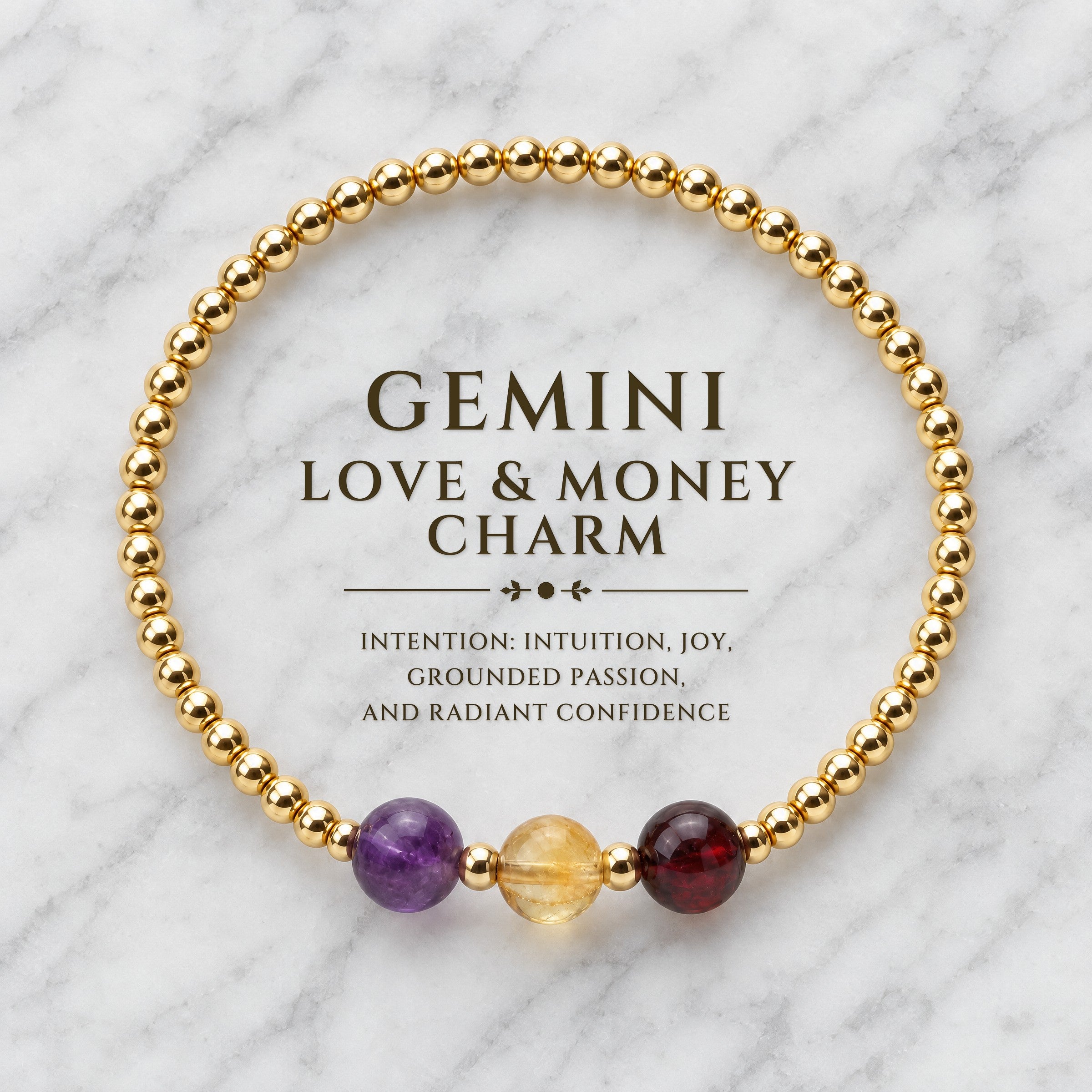 Gemini Love and Money Golden Bracelet With REAL Gold