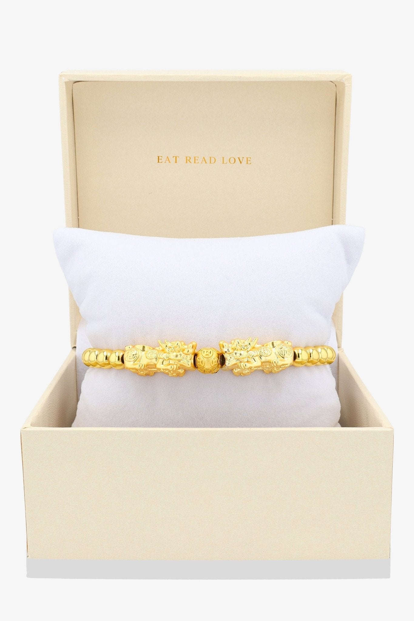 Gold Double Infinite Fortune 18k Gold Vermeil Double Pixiu Feng Shui Bracelet - Eat.Read.Love.