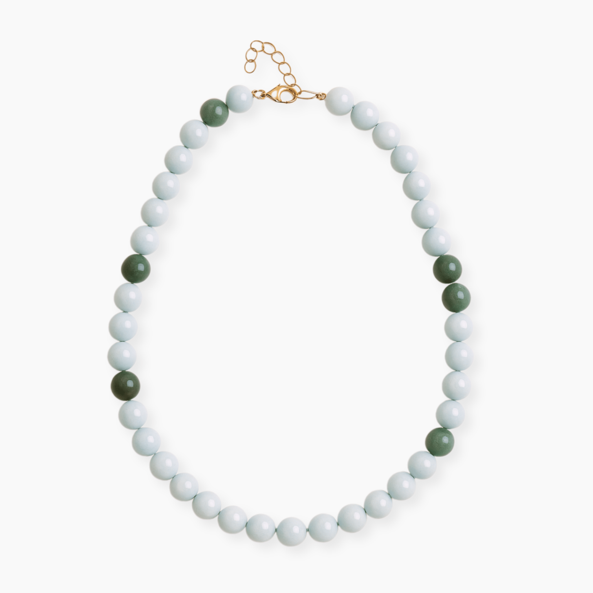 Grade A High Quality Jade Beaded Necklace 14k REAL Gold - Eat.Read.Love.