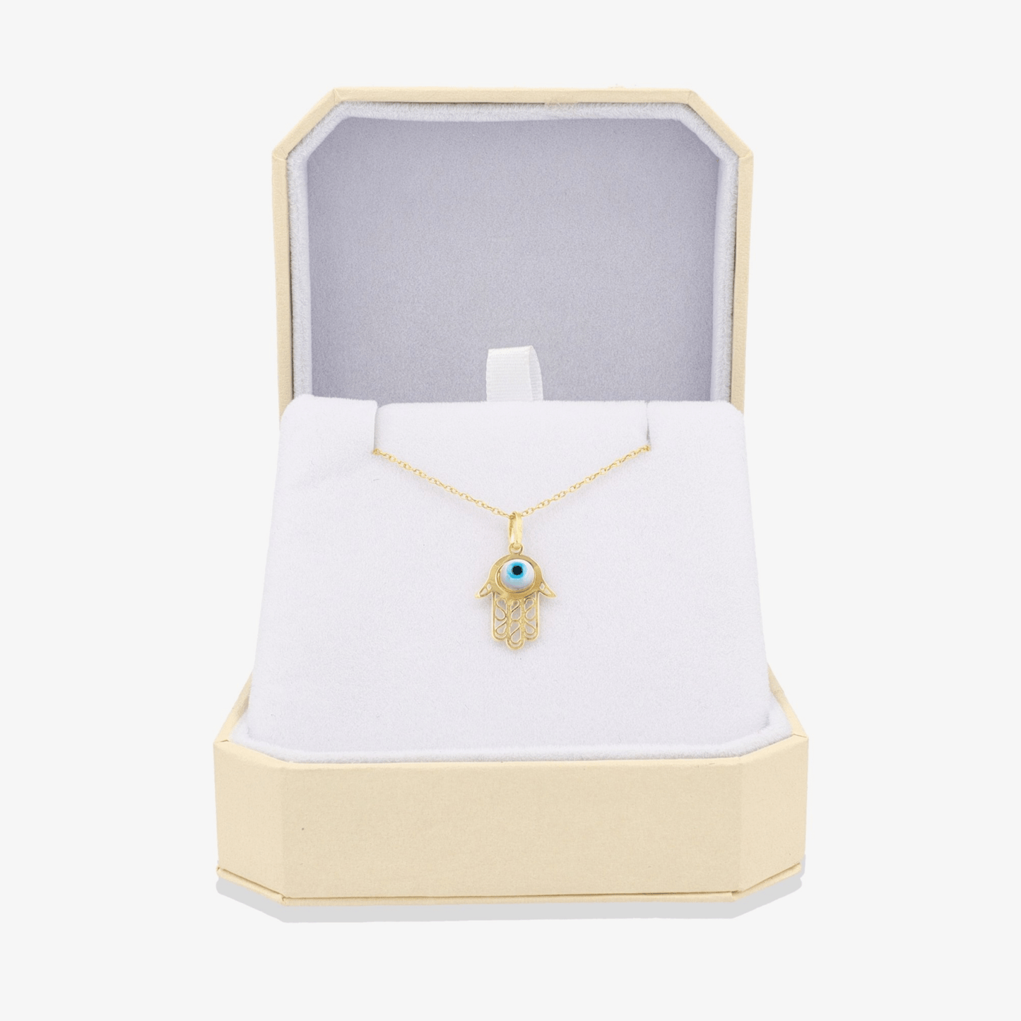 Hamsa Evil Eye Pendant 14k REAL Gold - Eat.Read.Love.