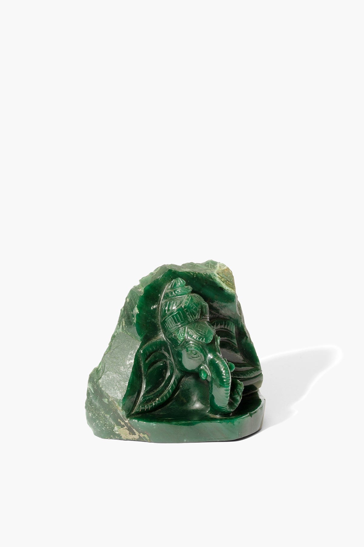 Hand Carved Green Quartz Lord Ganesha - Eat.Read.Love.