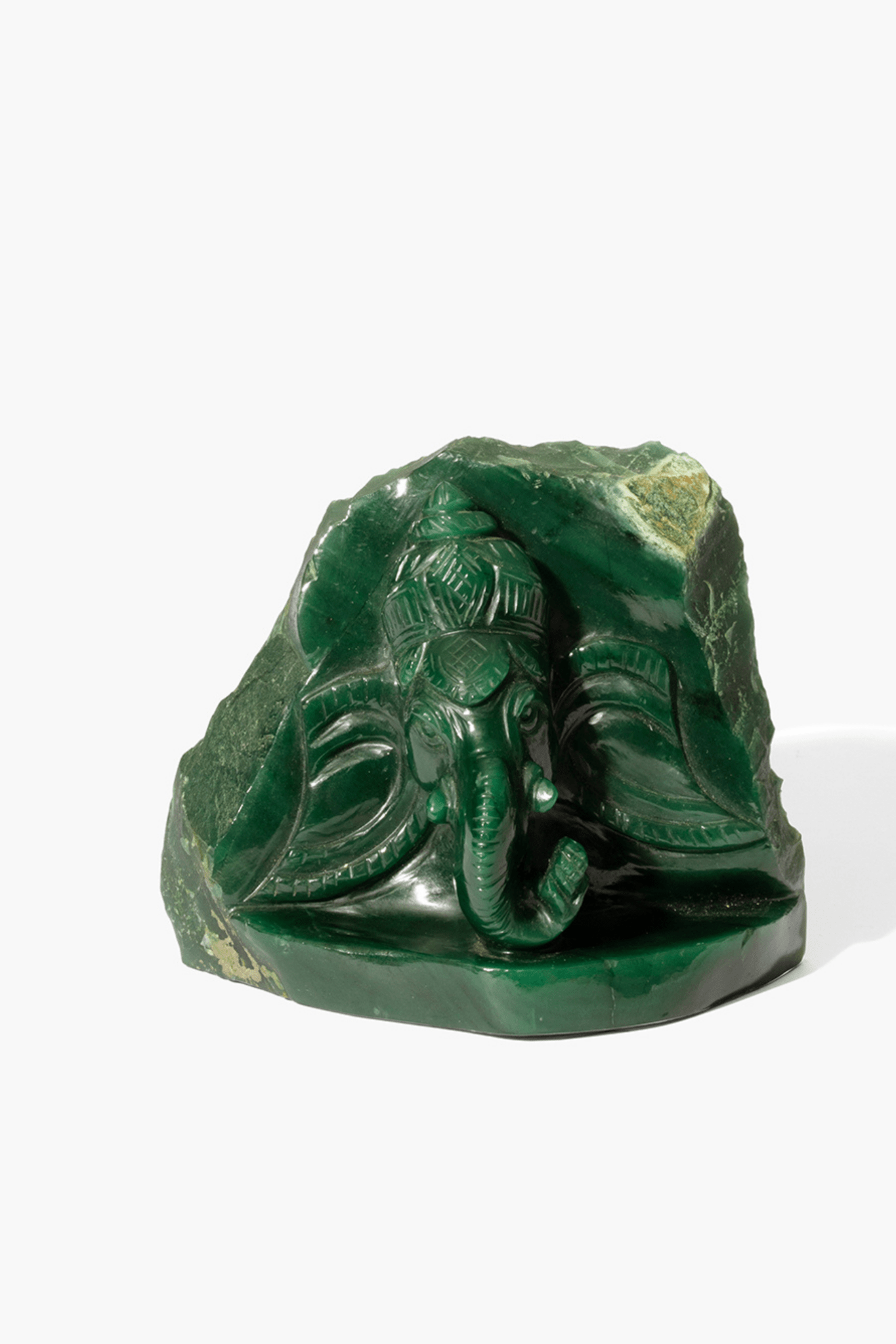 Hand Carved Green Quartz Lord Ganesha - Eat.Read.Love.