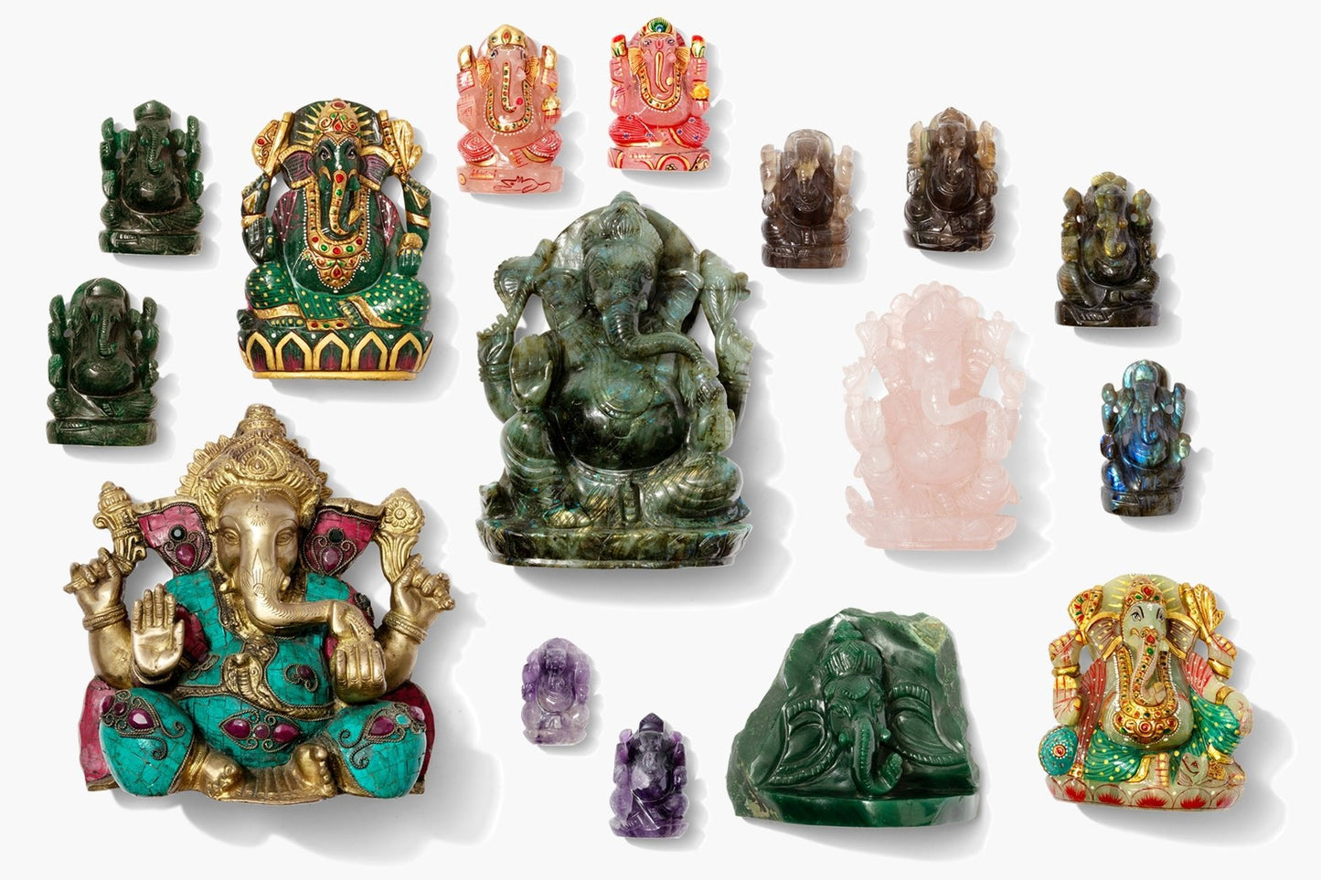 Hand Carved Green Quartz Lord Ganesha - Eat.Read.Love.