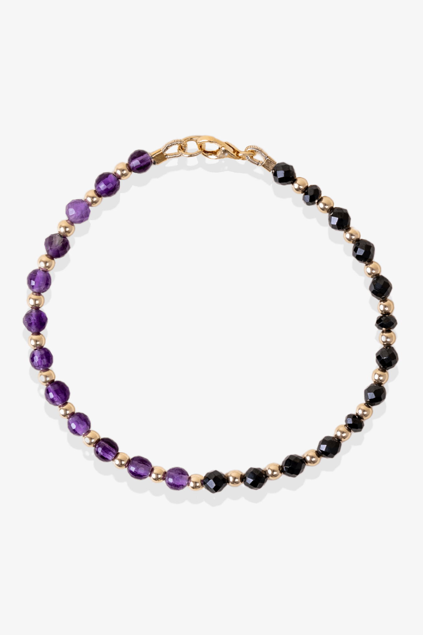 Healing and Protection - Amethyst and Black Spinel Intention Bracelet - Eat.Read.Love.