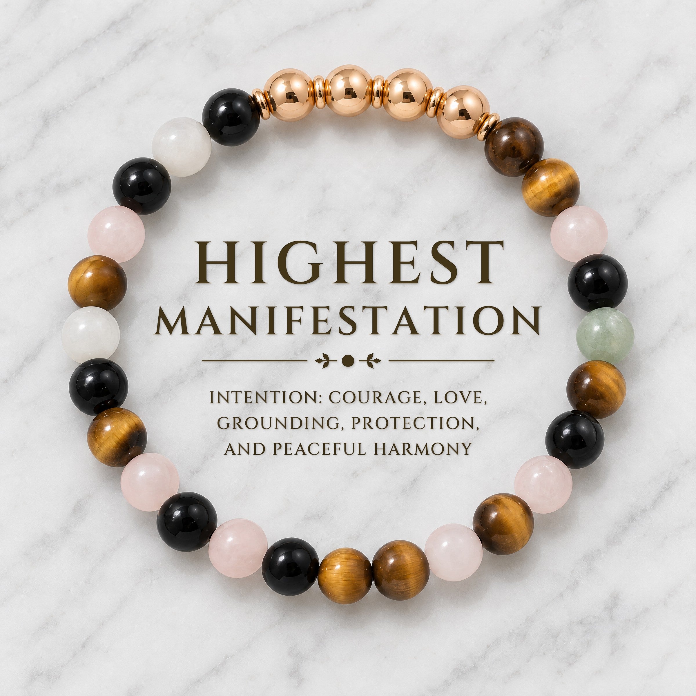 Highest Manifestation Bracelet with PURE Gold Beads