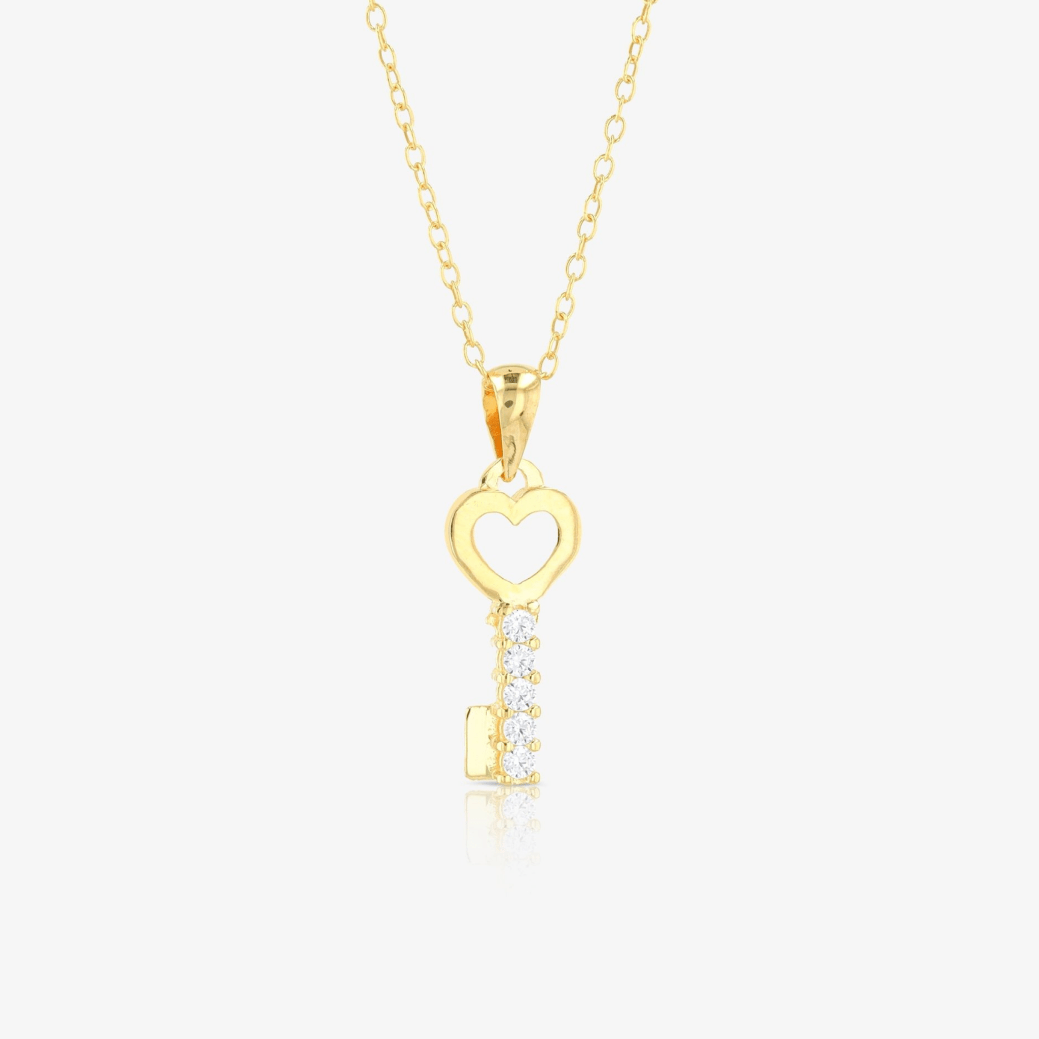 Key Heart Pendant 14k REAL Gold - Eat.Read.Love.