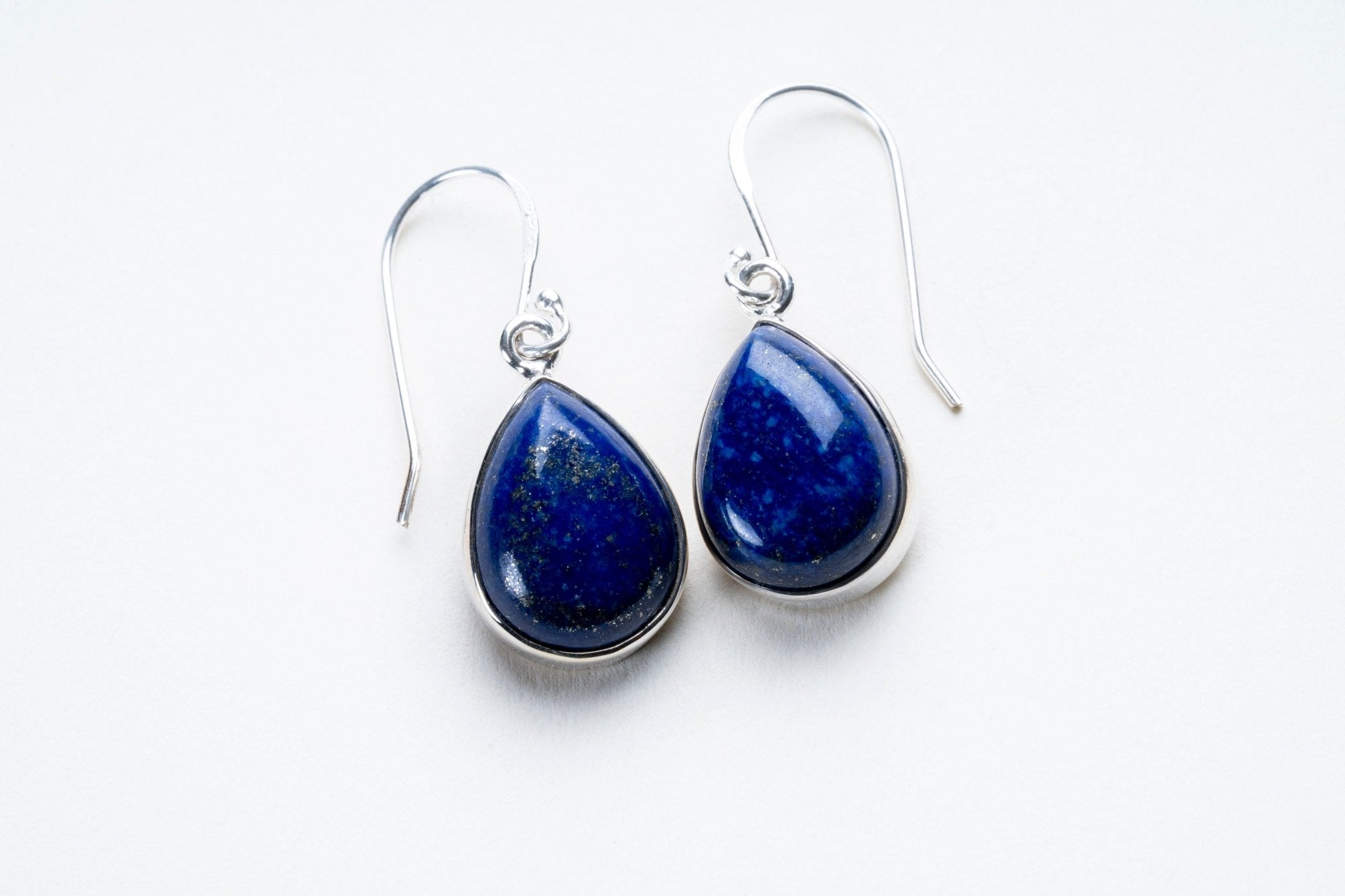 Lapis Lazuli Teardrop Sterling Silver Earrings - Eat.Read.Love.