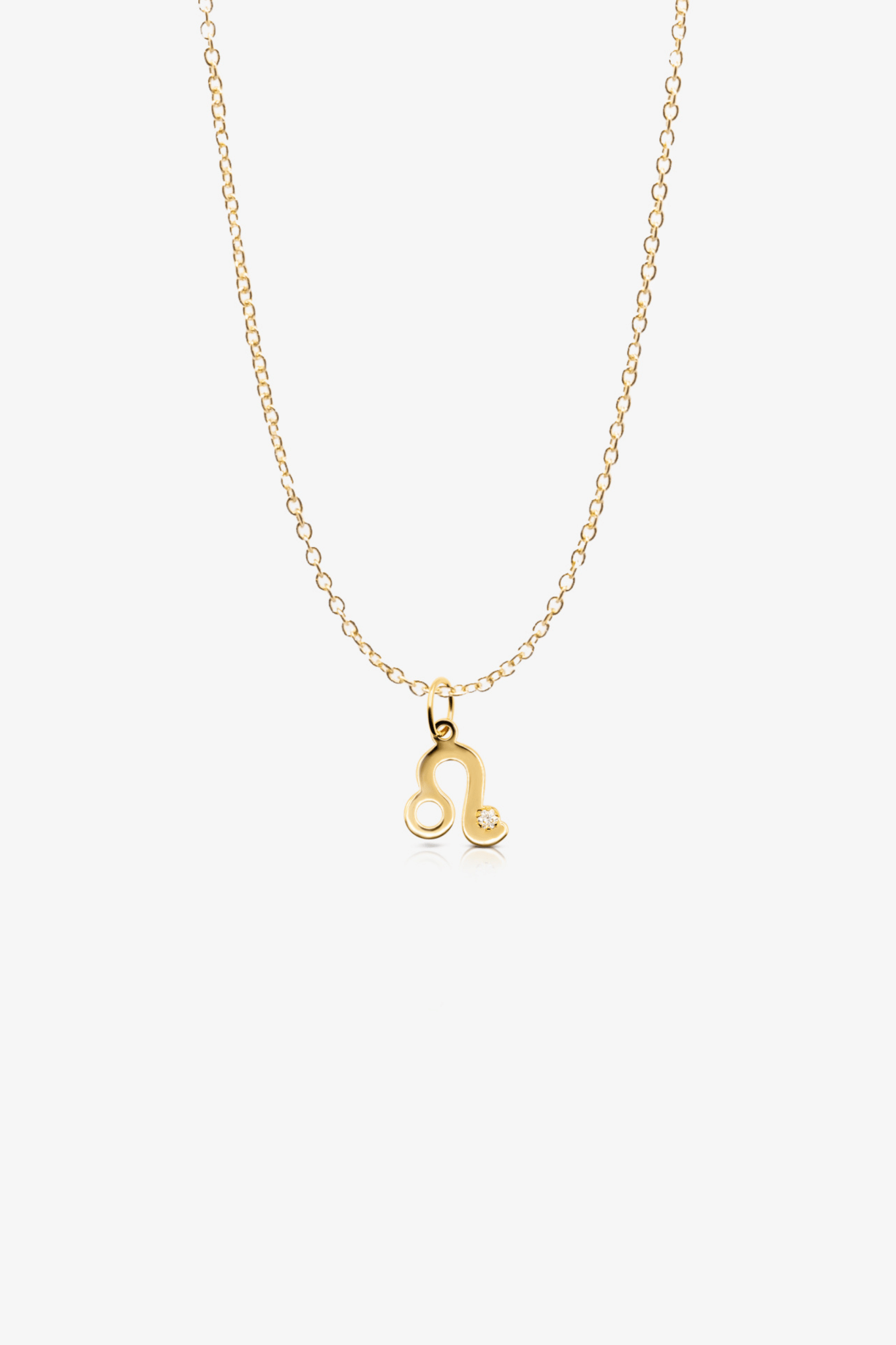 Leo 14k Pure Gold Necklace With Diamond - Eat.Read.Love.