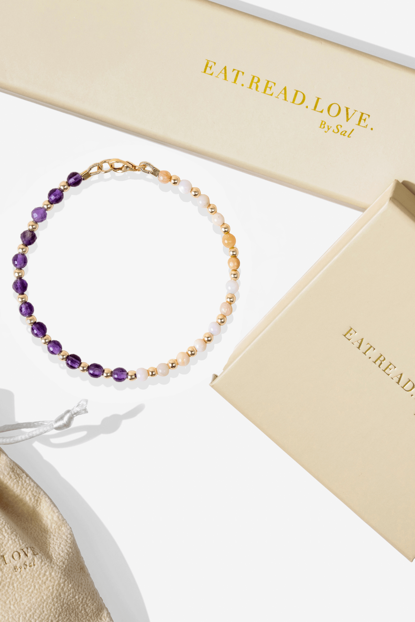 Love and Healing - Amethyst and Pink Opal Intention Bracelet - Eat.Read.Love.