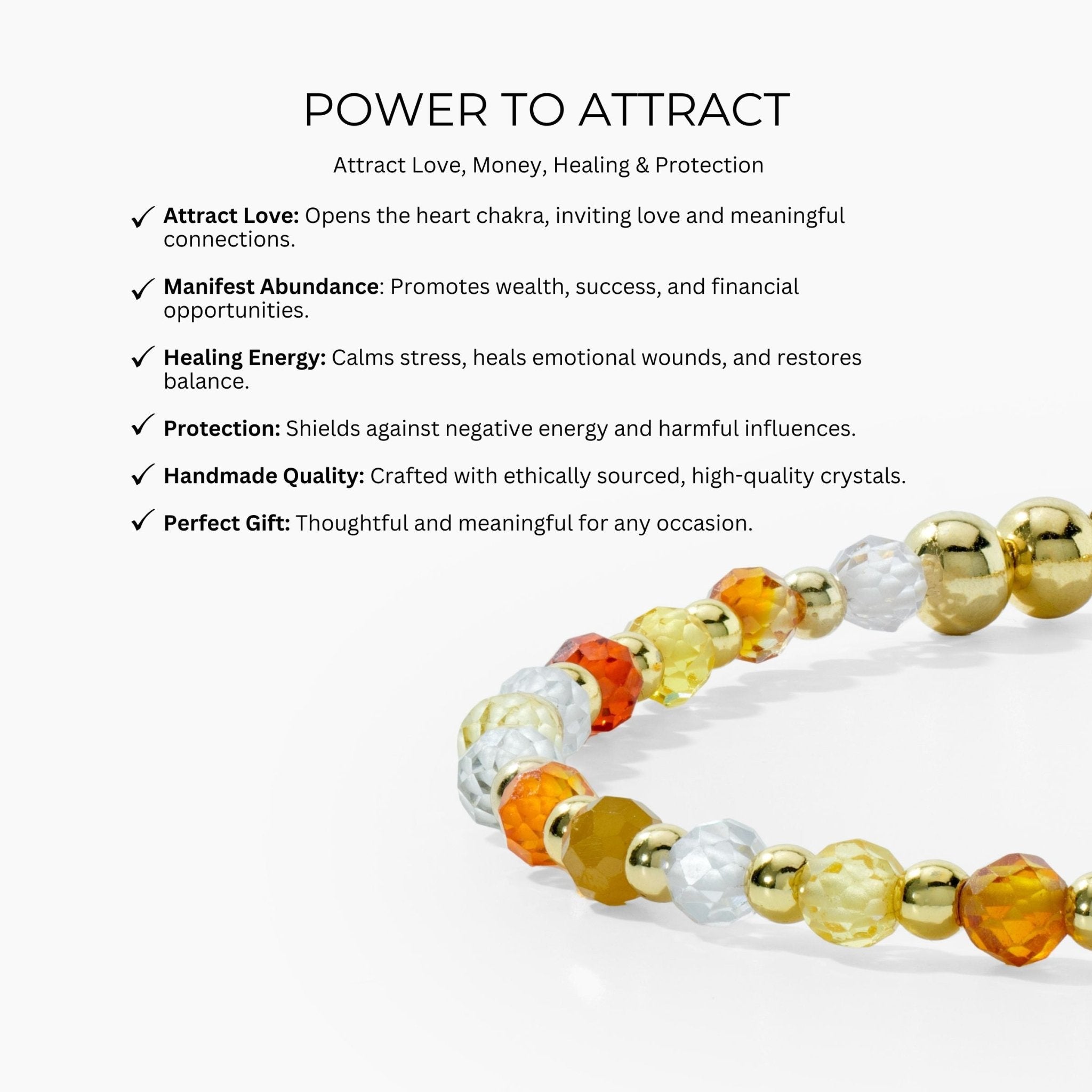 Love and Money Attracting Crystal Gold Bracelet - Eat.Read.Love.