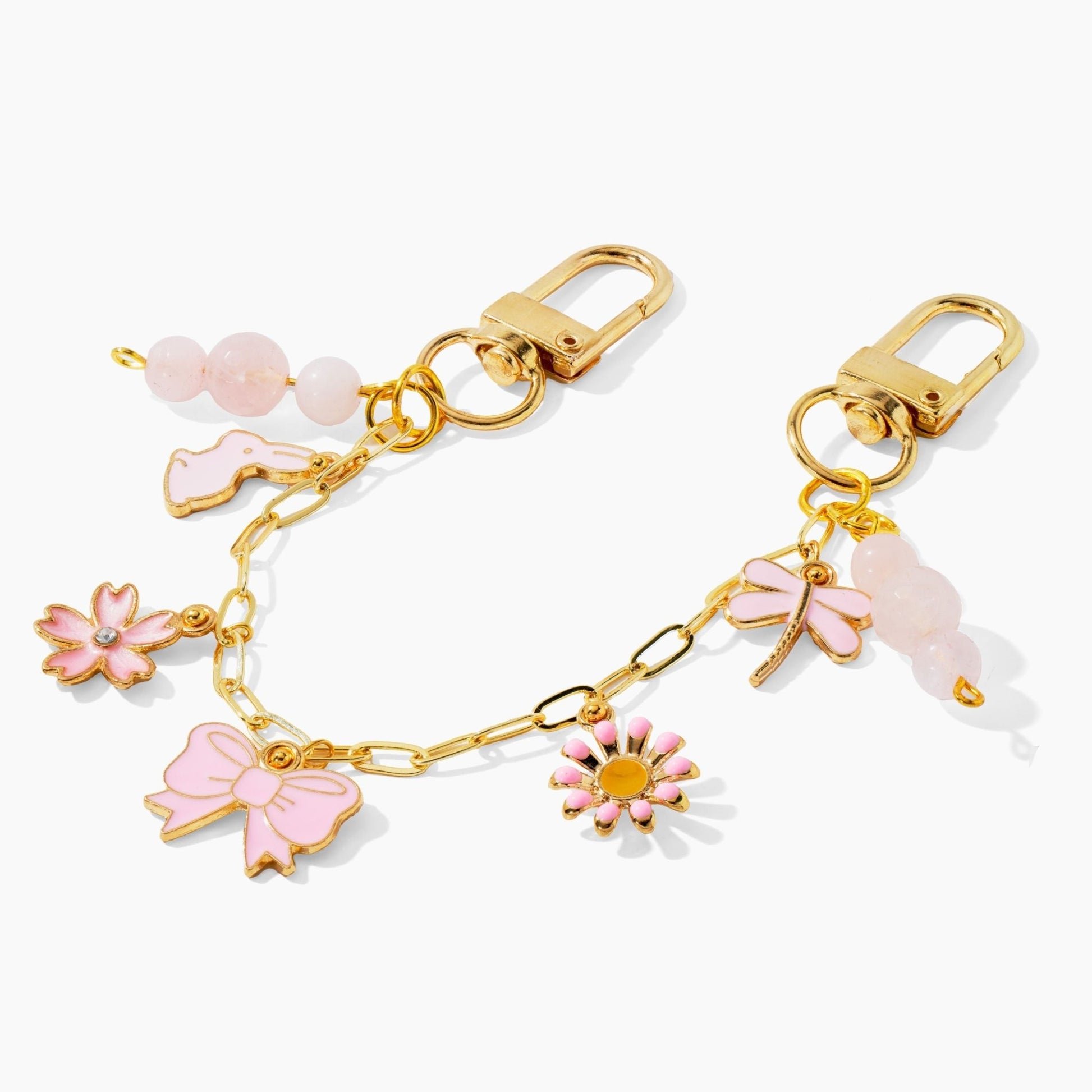 Love Attracting Pink Bag Charm Rose Quartz - Eat.Read.Love.