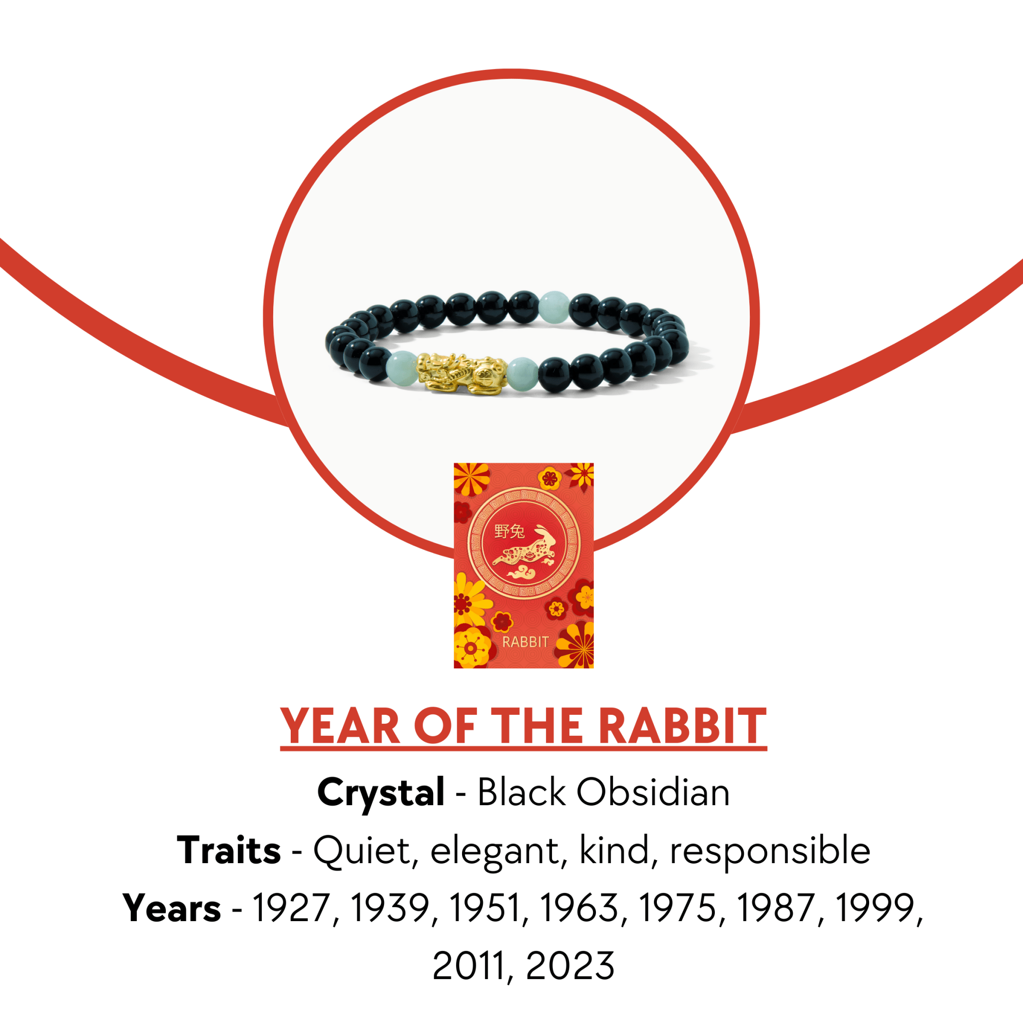 Lucky Fortune Pixiu Black Obsidian - Year Of The Rabbit - Eat.Read.Love.