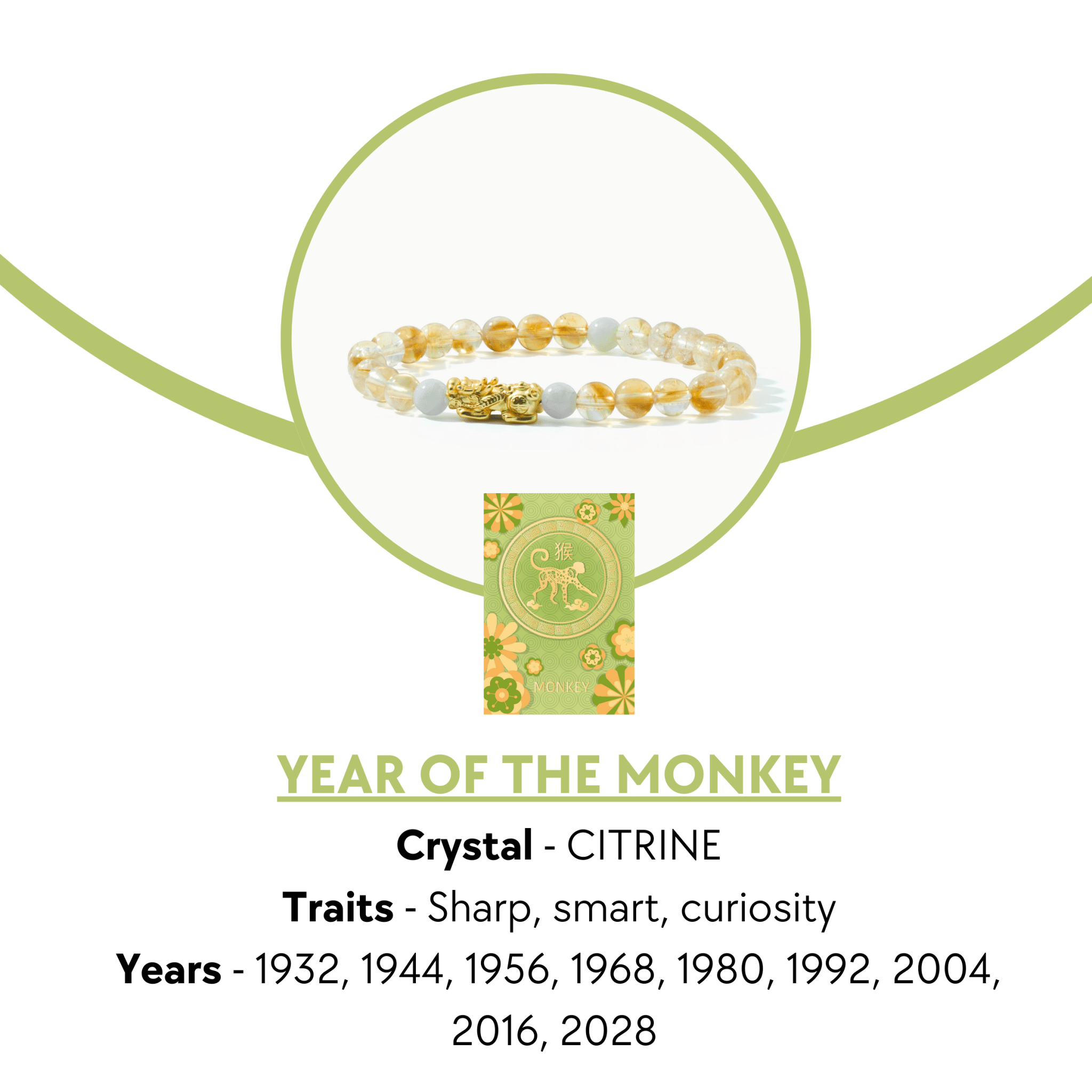 Lucky Fortune Pixiu Citrine - Year Of The Monkey - Eat.Read.Love.