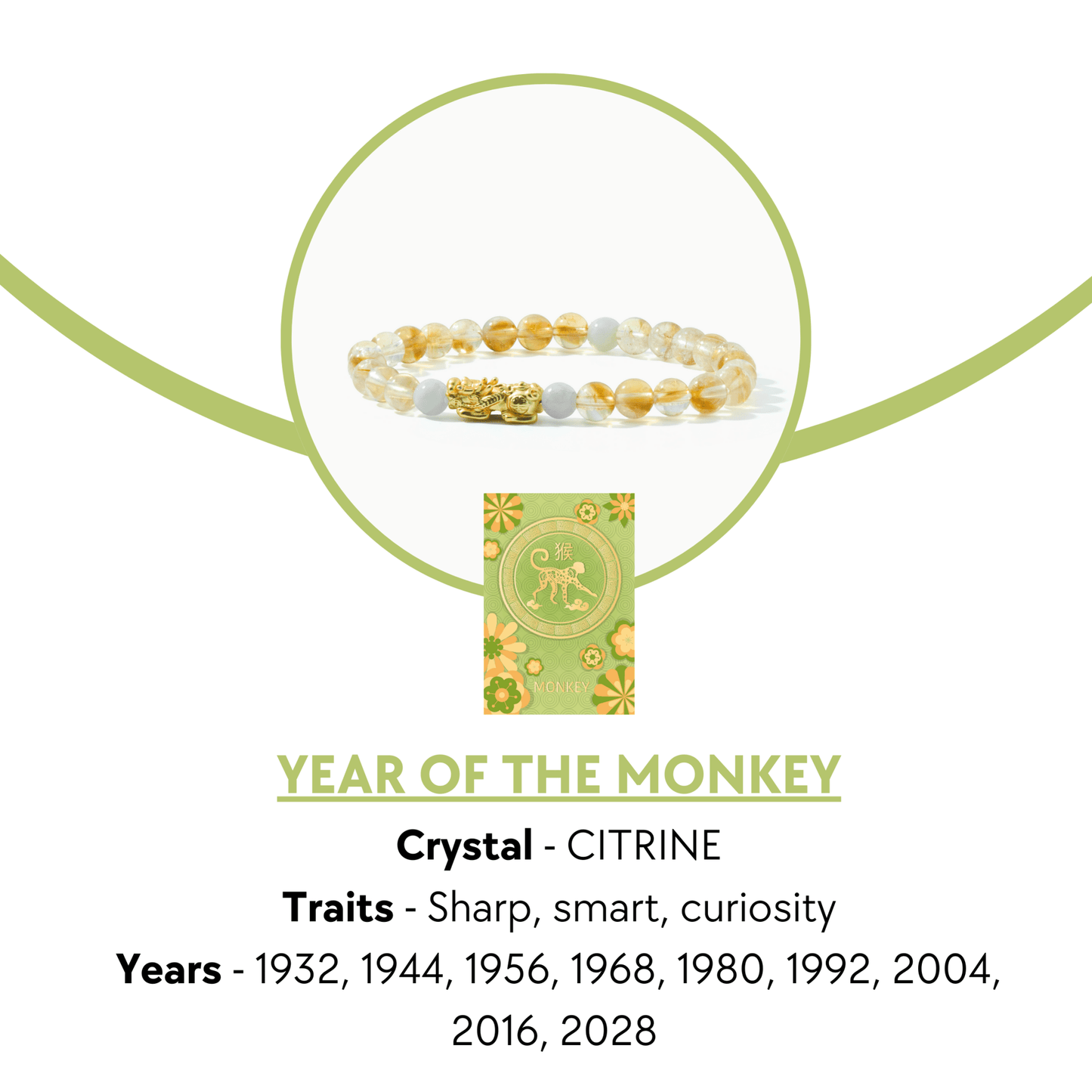 Lucky Fortune Pixiu Citrine - Year Of The Monkey - Eat.Read.Love.