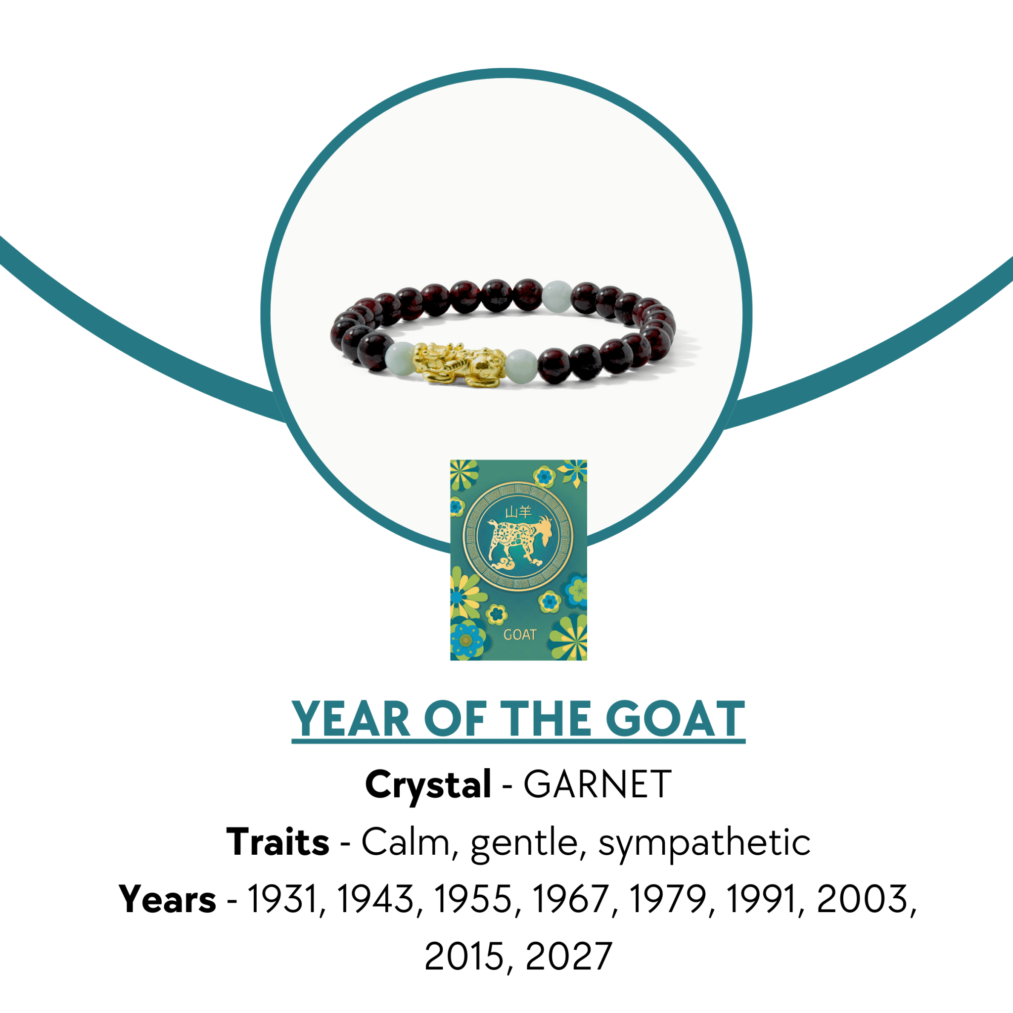 Lucky Fortune Pixiu Garnet - Year Of The Goat - Eat.Read.Love.
