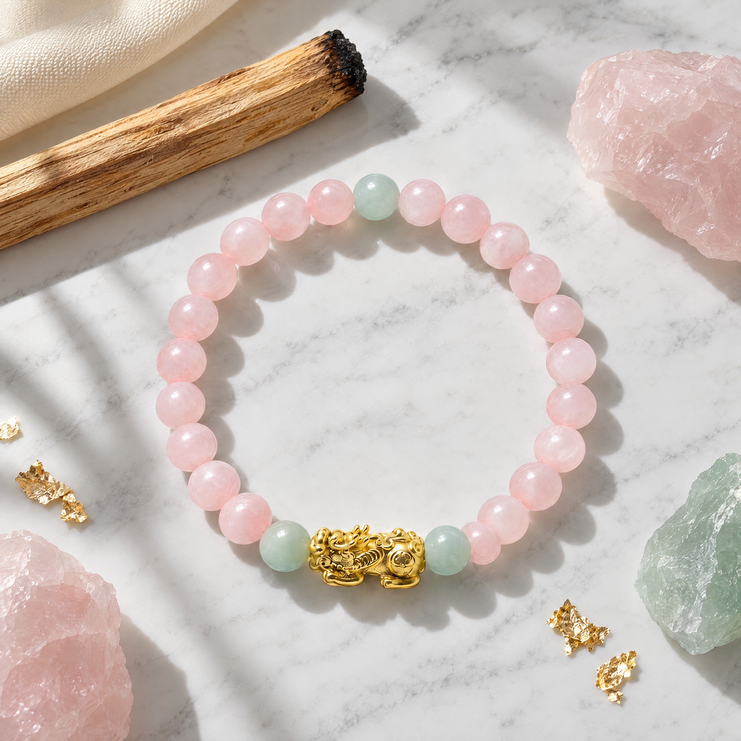 Lucky Fortune Pixiu Rose Quartz - Year Of The Tiger