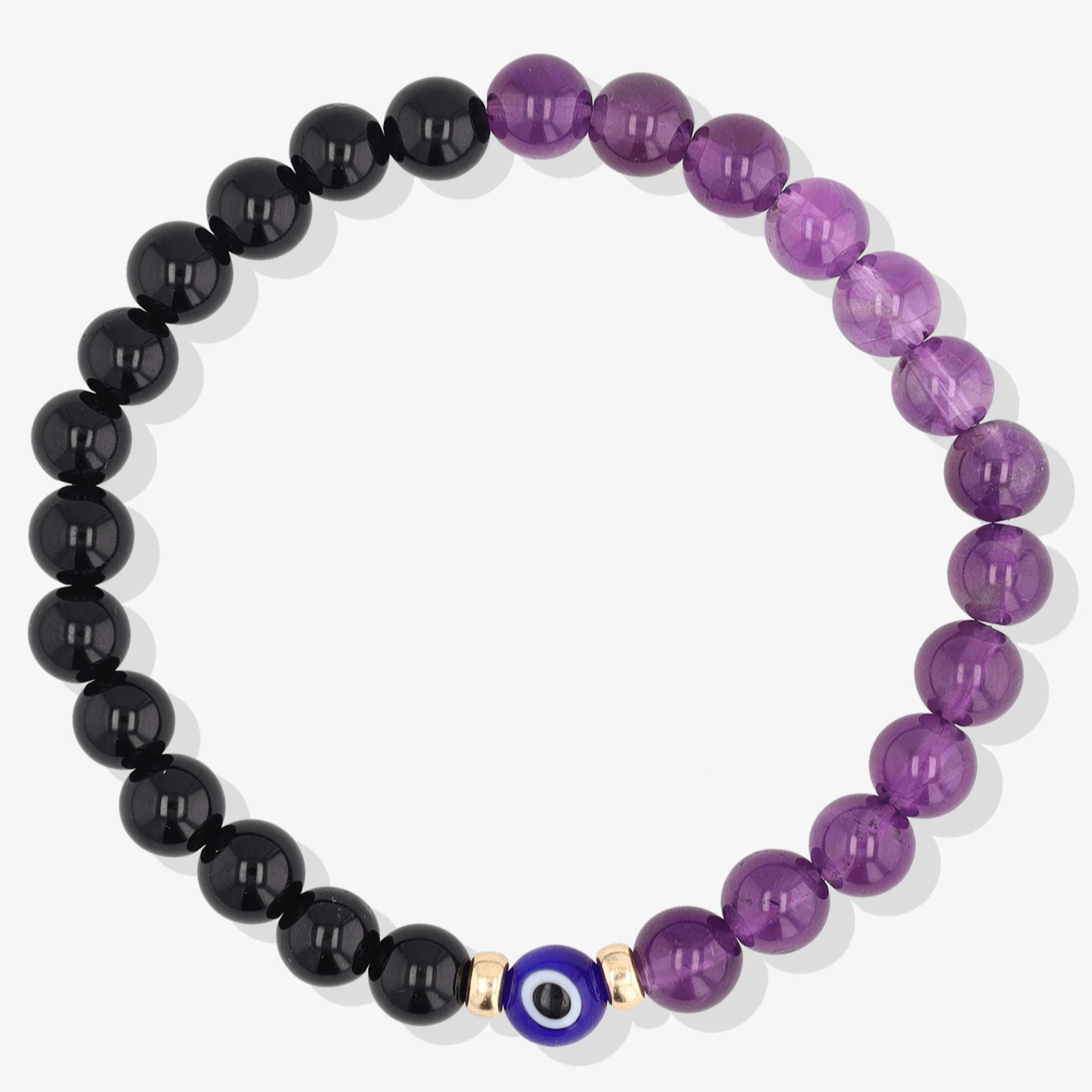 Magnetic Health - Amethyst And Black Obsidian Evil Eye Bracelet - Eat.Read.Love.