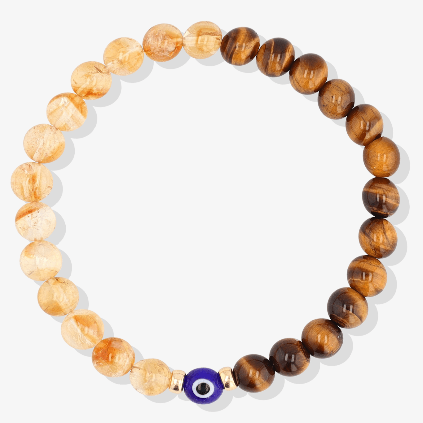 Magnetic Wealth - Tigers Eye And Citrine Evil Eye Bracelet - Eat.Read.Love.