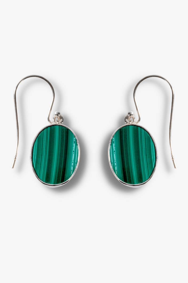 Malachite Sterling Silver Earrings - Eat.Read.Love.