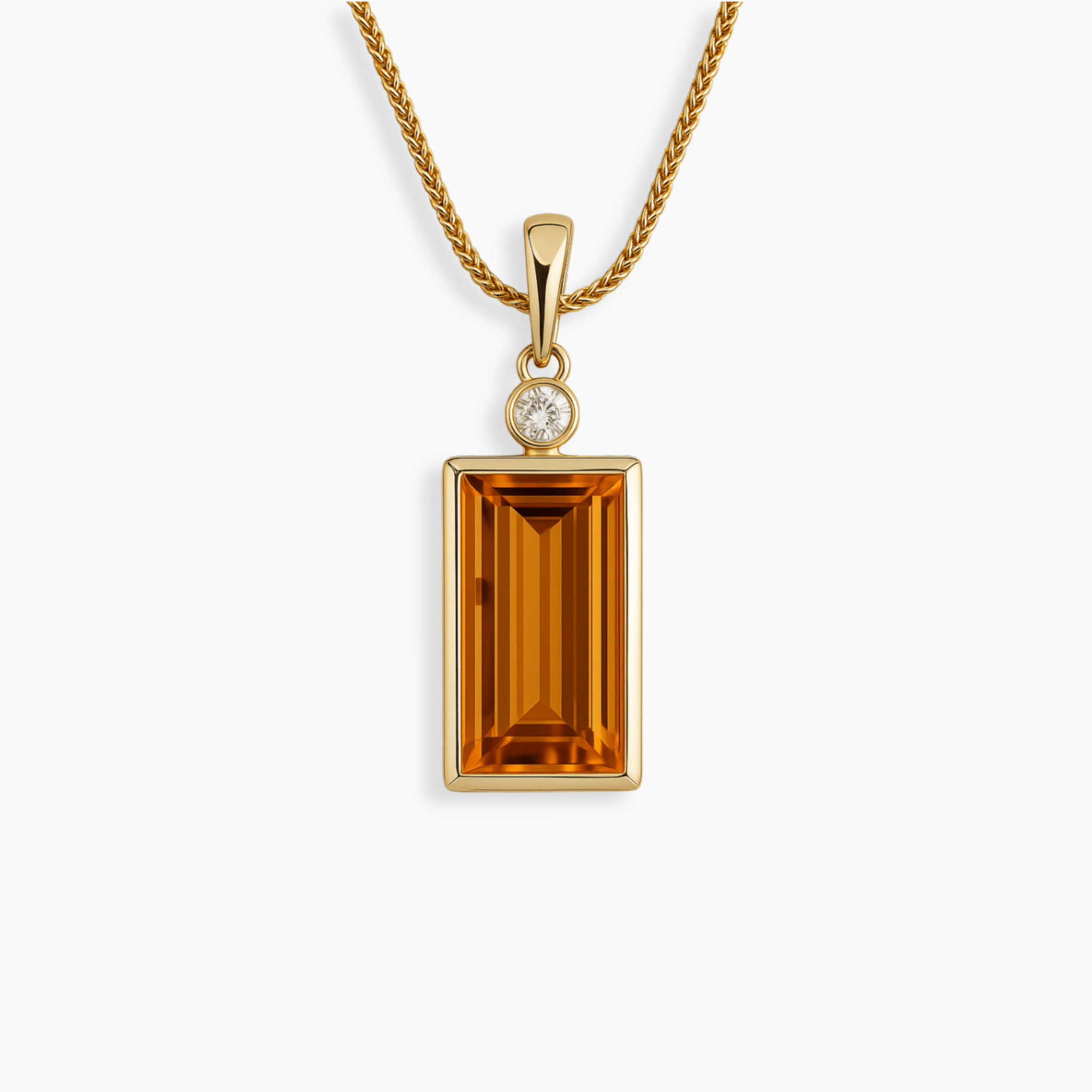 Millionaire Grade A Citrine 14K Real Gold Pendant - Eat.Read.Love.