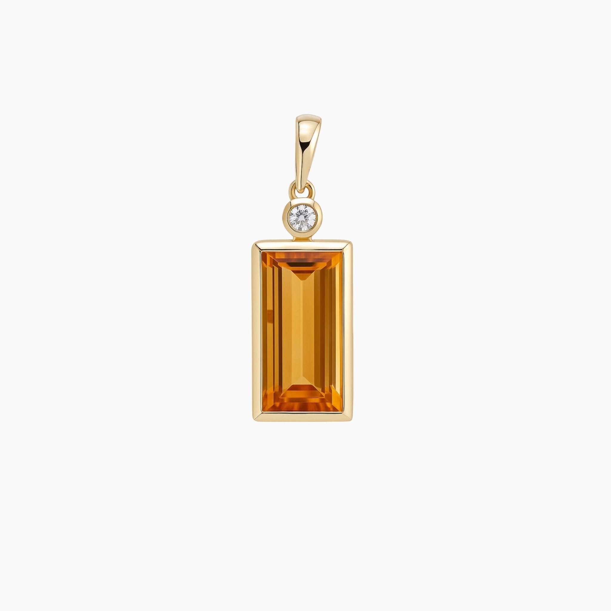 Millionaire Grade A Citrine 14K Real Gold Pendant - Eat.Read.Love.