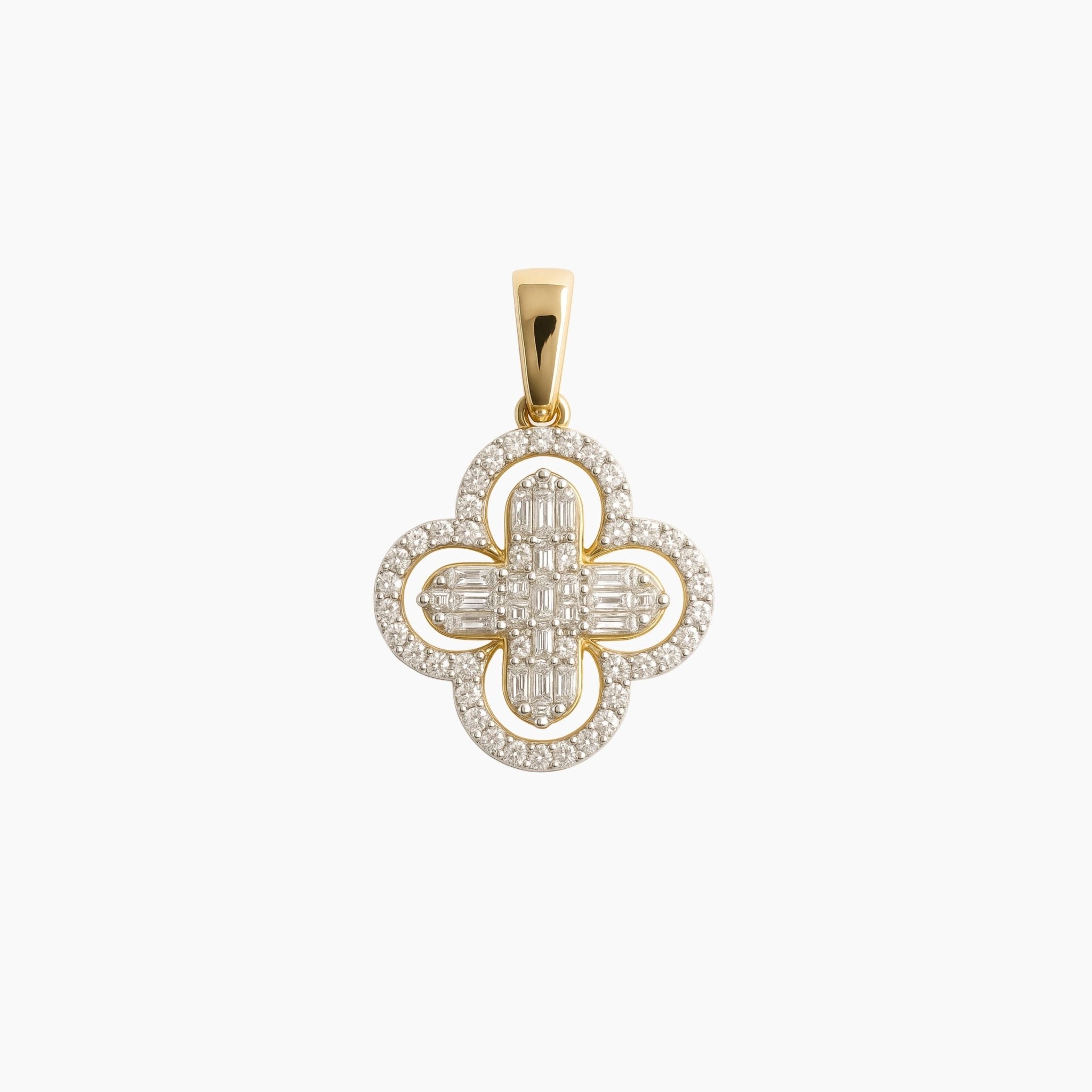 Millionaire Lucky Clover Pendant 10K Gold | Diamond Accents - Eat.Read.Love.