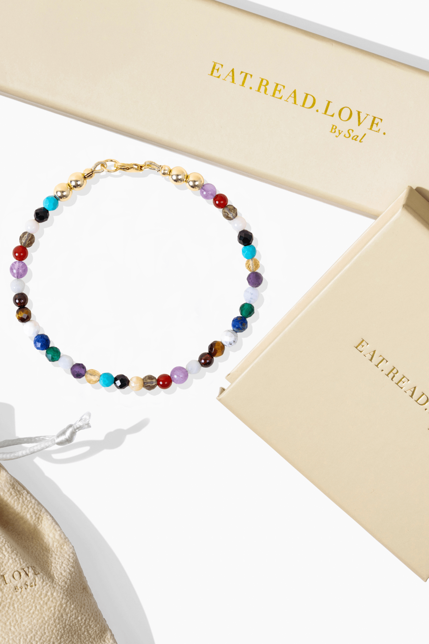 Miracle Spiritual Bracelet with REAL Gold - Multi - gemstone - Eat.Read.Love.