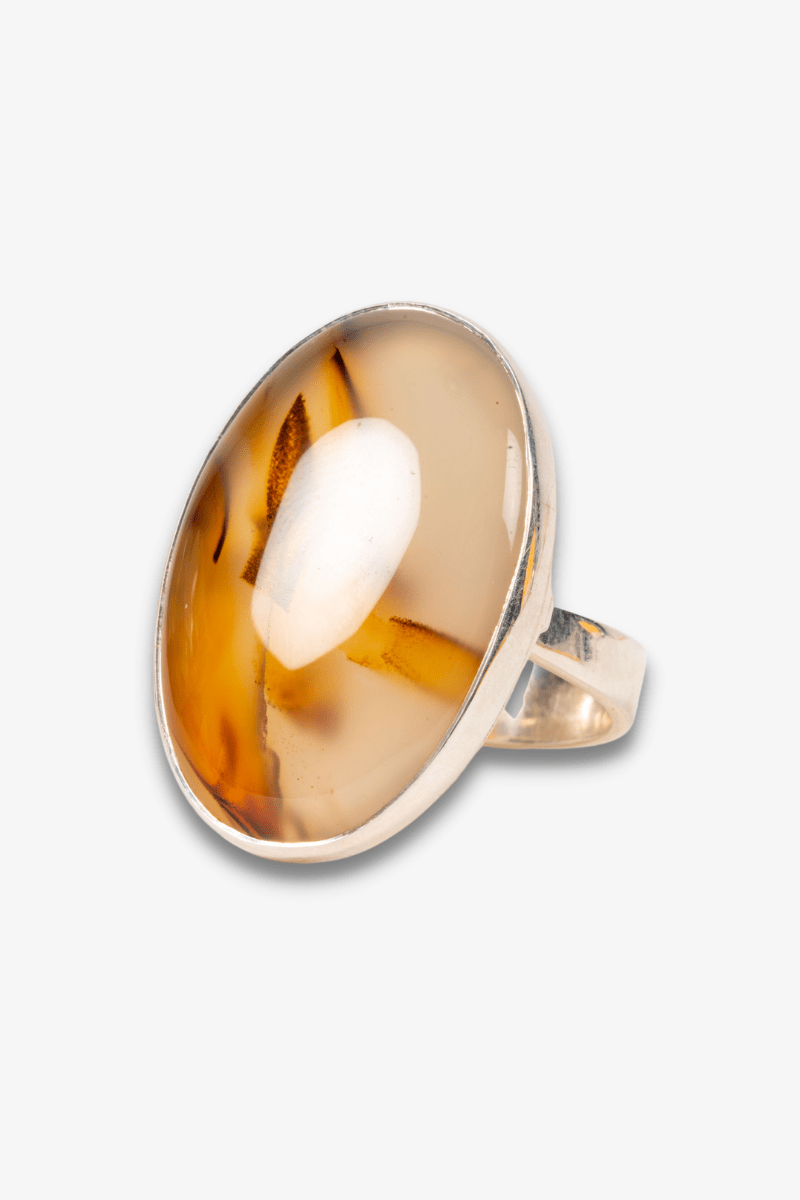Montana Agate Sterling Silver Crystal Ring - Eat.Read.Love.