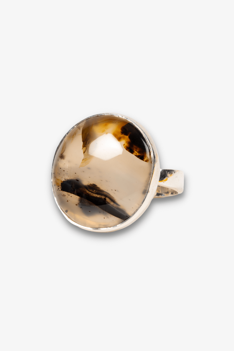 Montana Agate Sterling Silver Crystal Ring - Eat.Read.Love.
