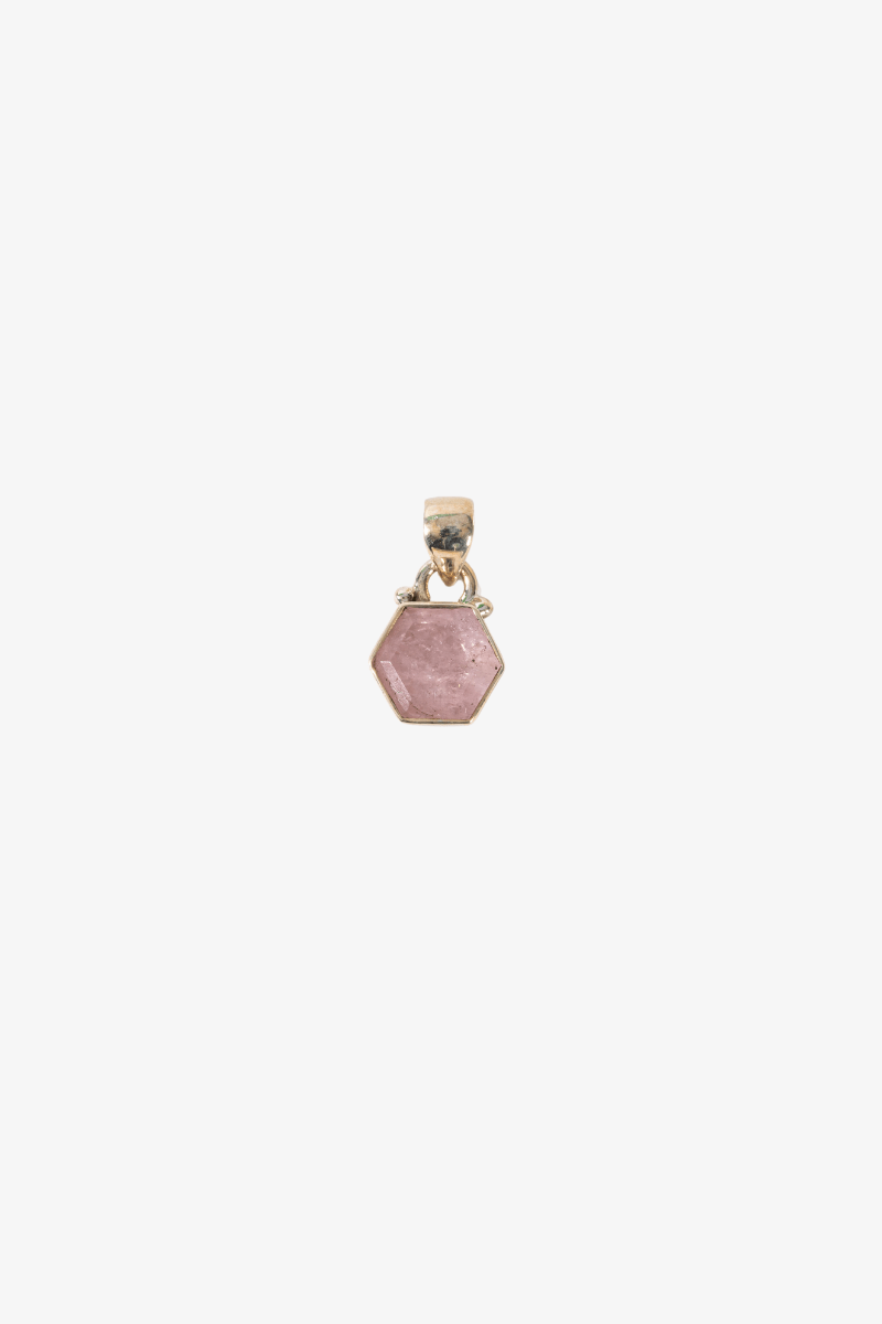 Morganite Sterling Silver Pendant - Eat.Read.Love.