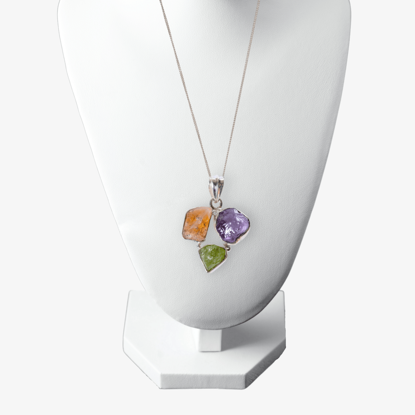 Multi Stone Crystal Necklace Citrine Peridot Amethyst - Eat.Read.Love.