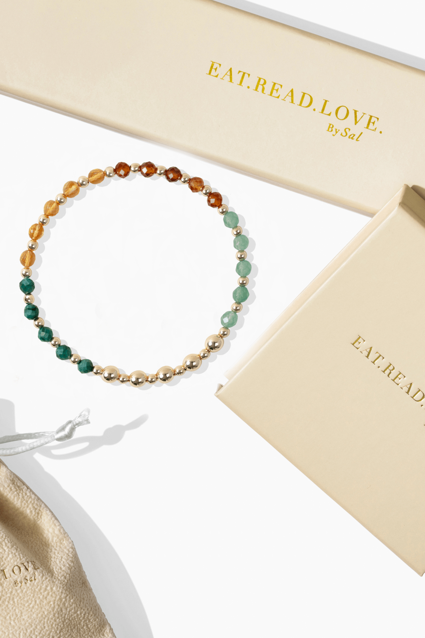 Multiple Fortune Spiritual Bracelet with REAL Gold - Eat.Read.Love.