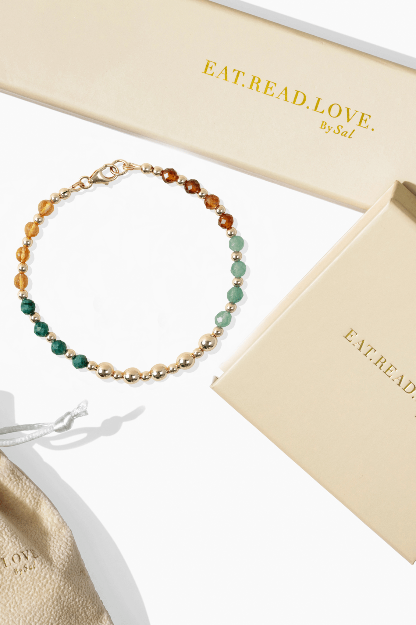 Multiple Fortune Spiritual Bracelet with REAL Gold - Eat.Read.Love.
