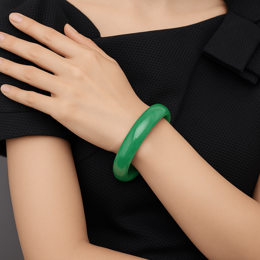 Natural Green Jade Bangle Bracelet - Eat.Read.Love.