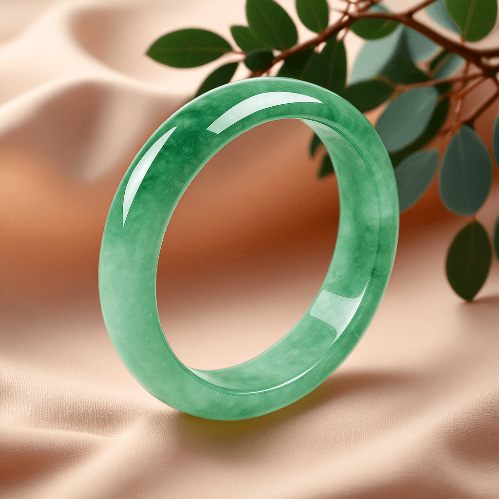 Natural Green Jade Bangle Bracelet - Eat.Read.Love.