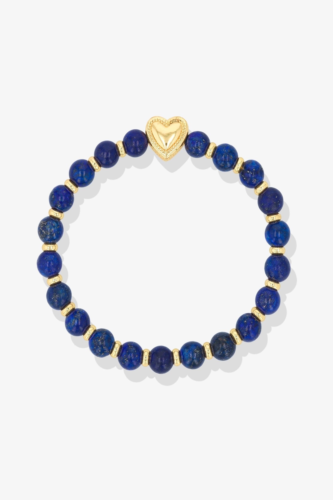 Natural Lapis Lazuli Heartbeat of Gold Bracelet - Eat.Read.Love.