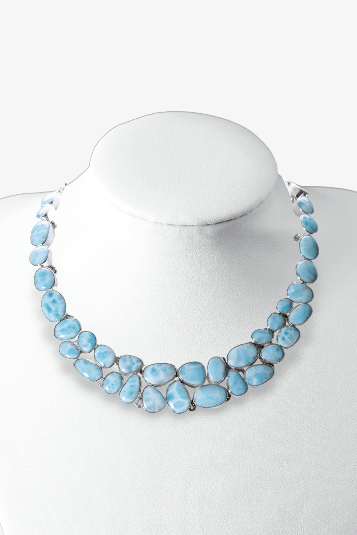 Natural Larimar Necklace Sterling Silver - Eat.Read.Love.