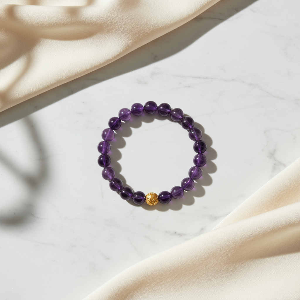 Amethyst Money Ball Grounding Bracelet