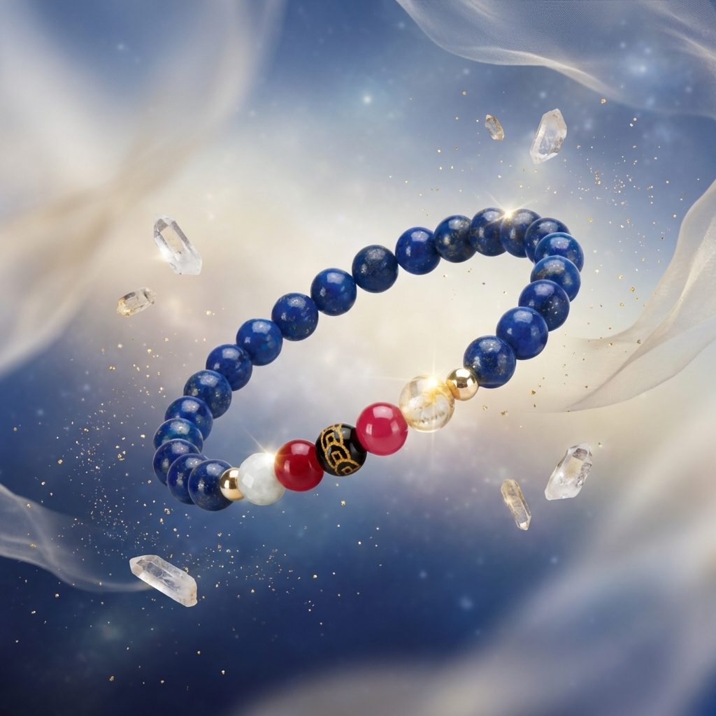 Mega Wealth Lucky 7 Gemstone Bracelet With REAL Gold
