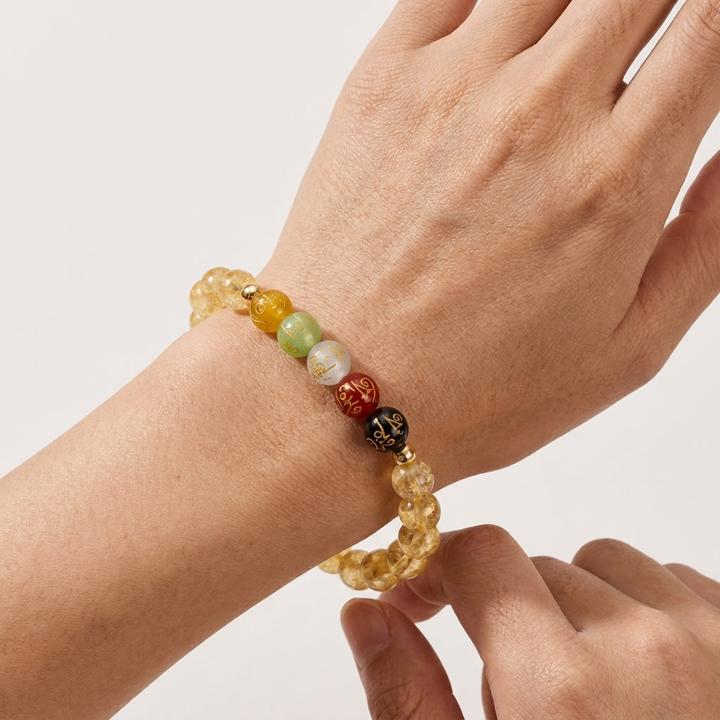 Gemini Expansion Bracelet Citrine with Real Gold