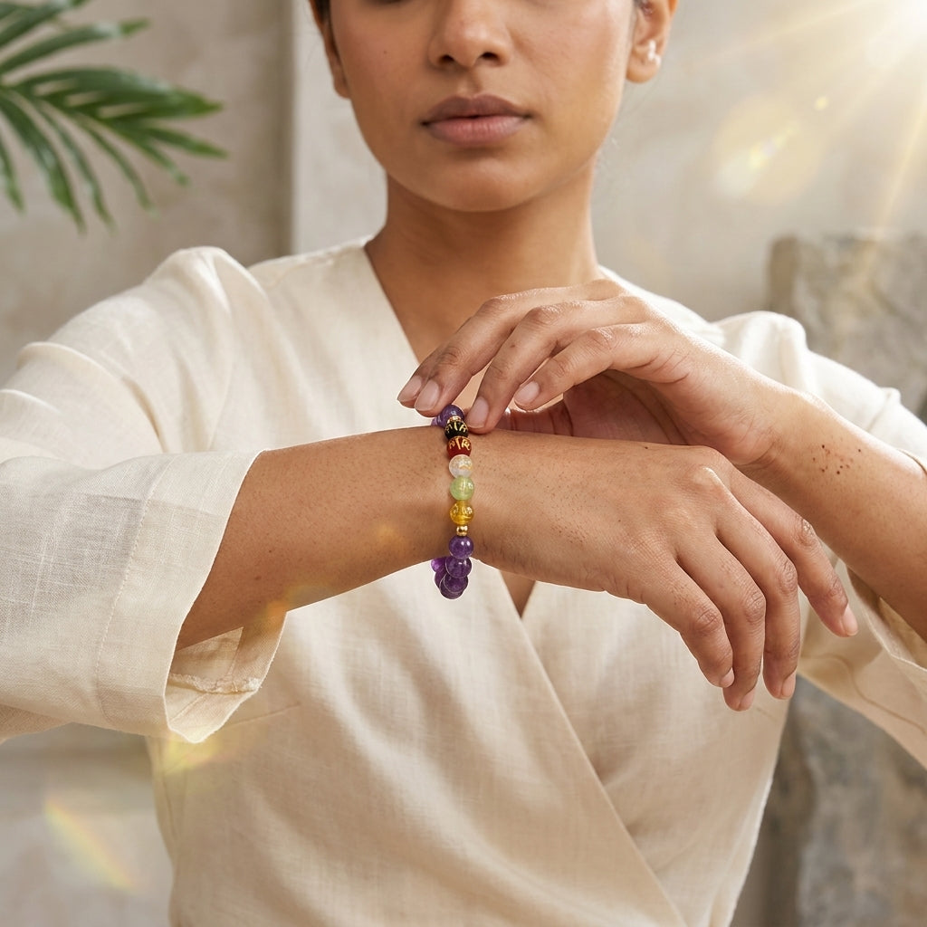 Scorpio Expansion Bracelet Amethyst with Real Gold