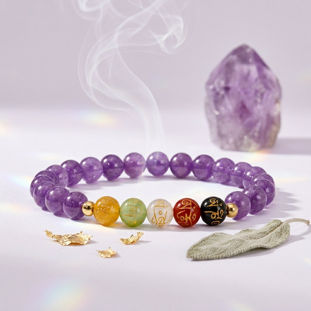 Scorpio Expansion Bracelet Amethyst with Real Gold