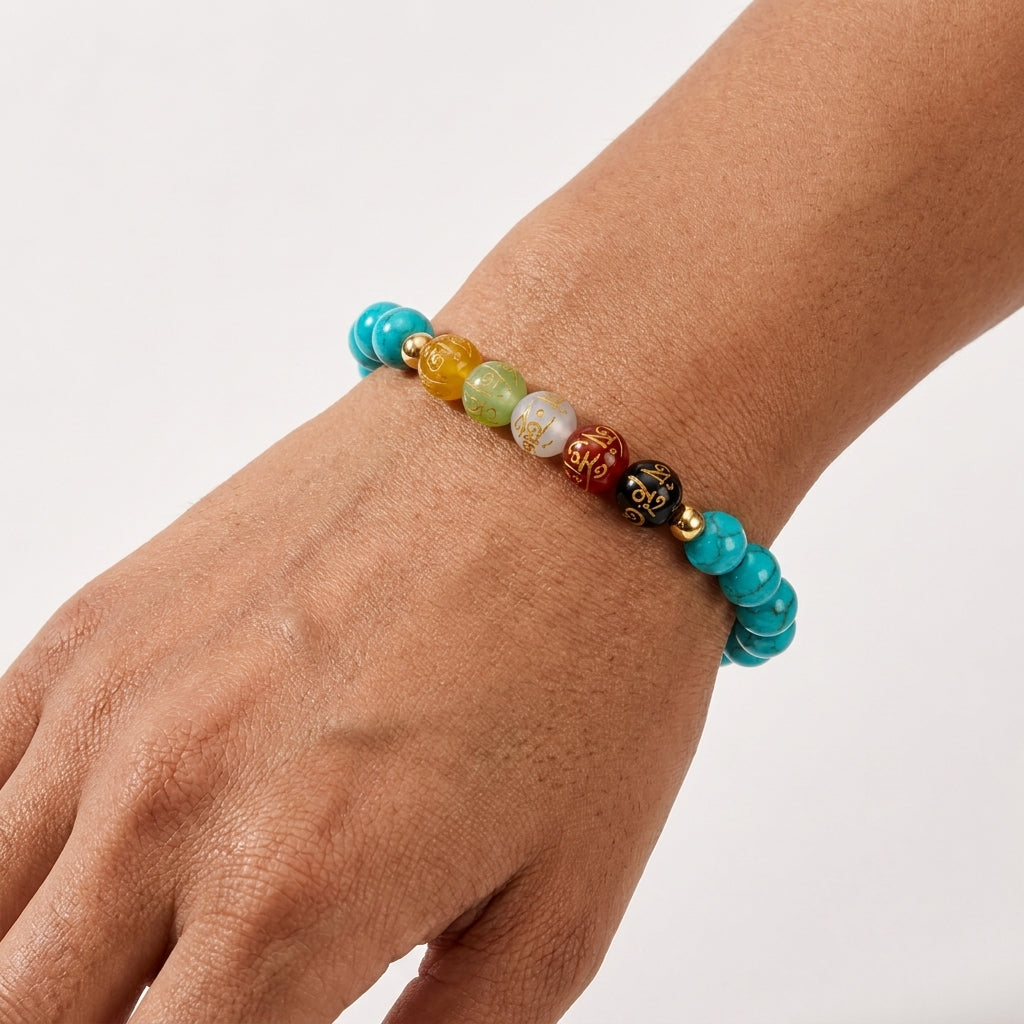 Sagittarius Expansion Bracelet Turquoise with Real Gold
