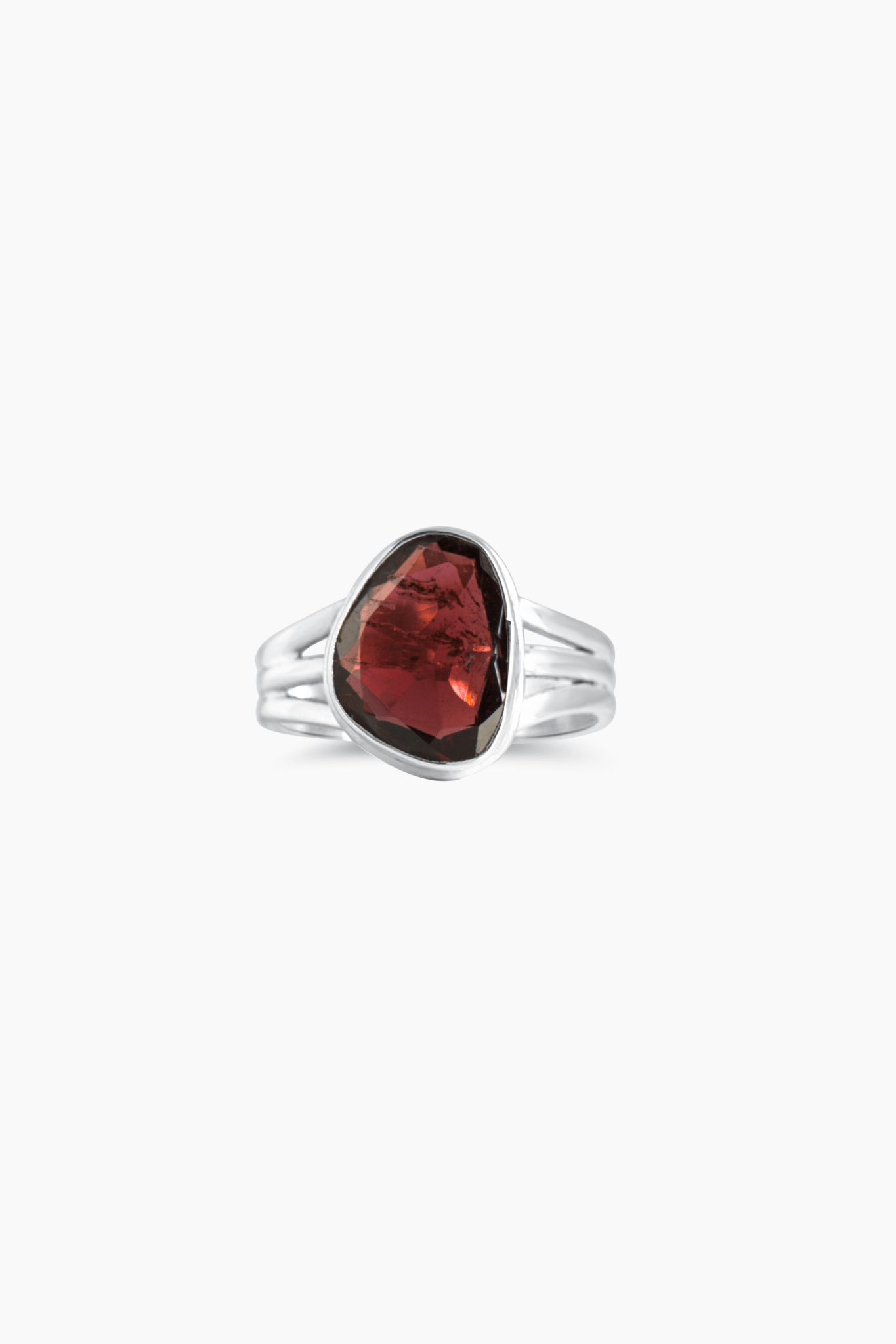 Red Garnet Sterling Silver Ring - Eat.Read.Love.
